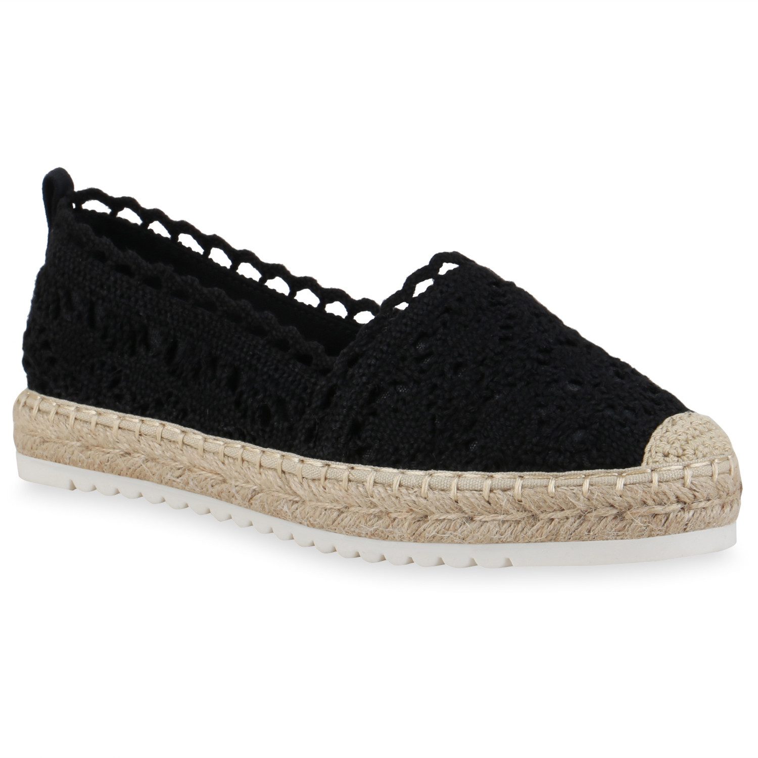 VAN HILL Damen Espadrilles - Bequeme Bast-Sohle Für Frühling Bis Herbst