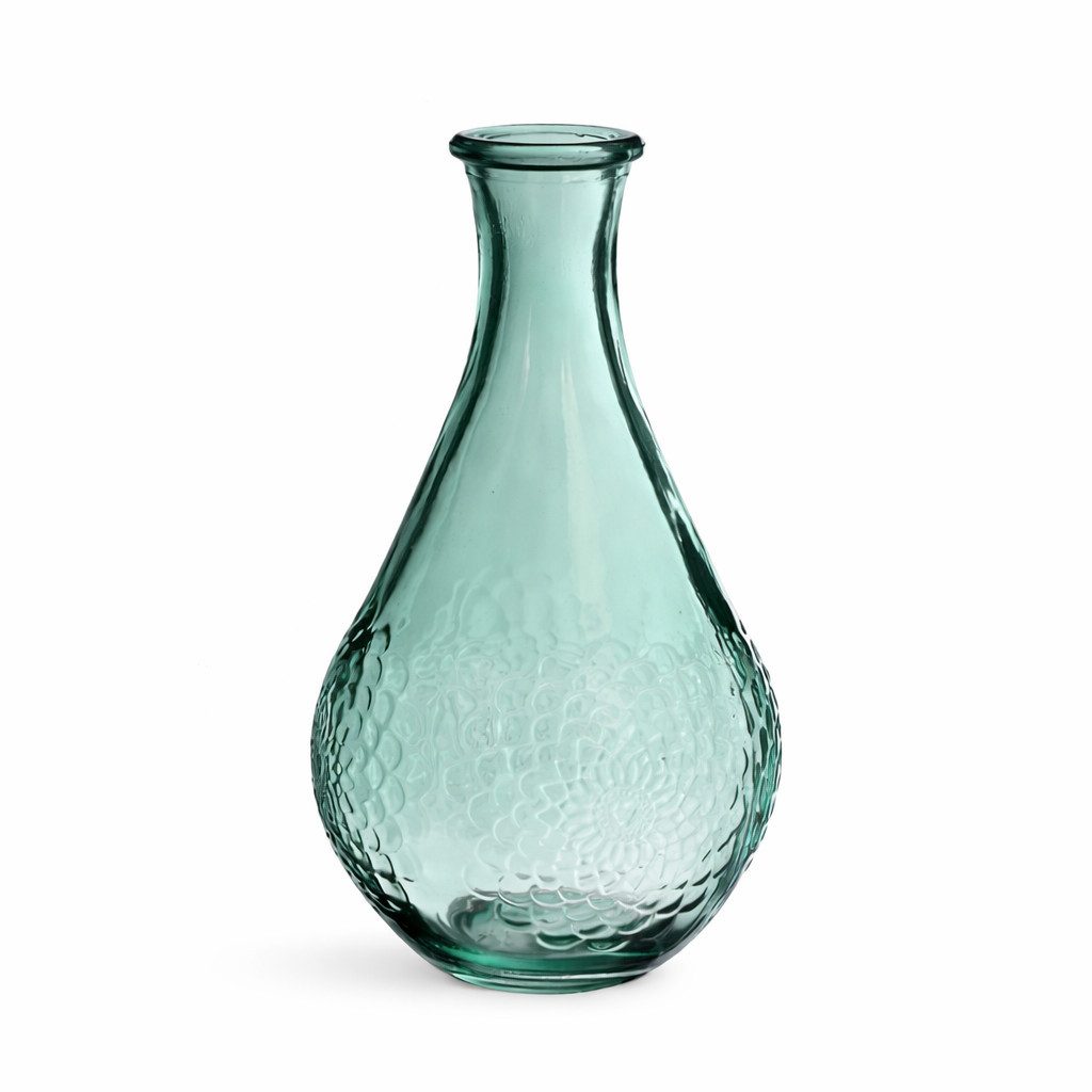 finehomegarden Dekovase 3x Glas Flasche DAHLIA Ø9cm H16cm Glasflasche 3erSet Flasche Glasvase (3er Set, 3 St., 3 Vasen), Vintage Vase pink, ocean rosa smaragd, grün 5Farben wählbar