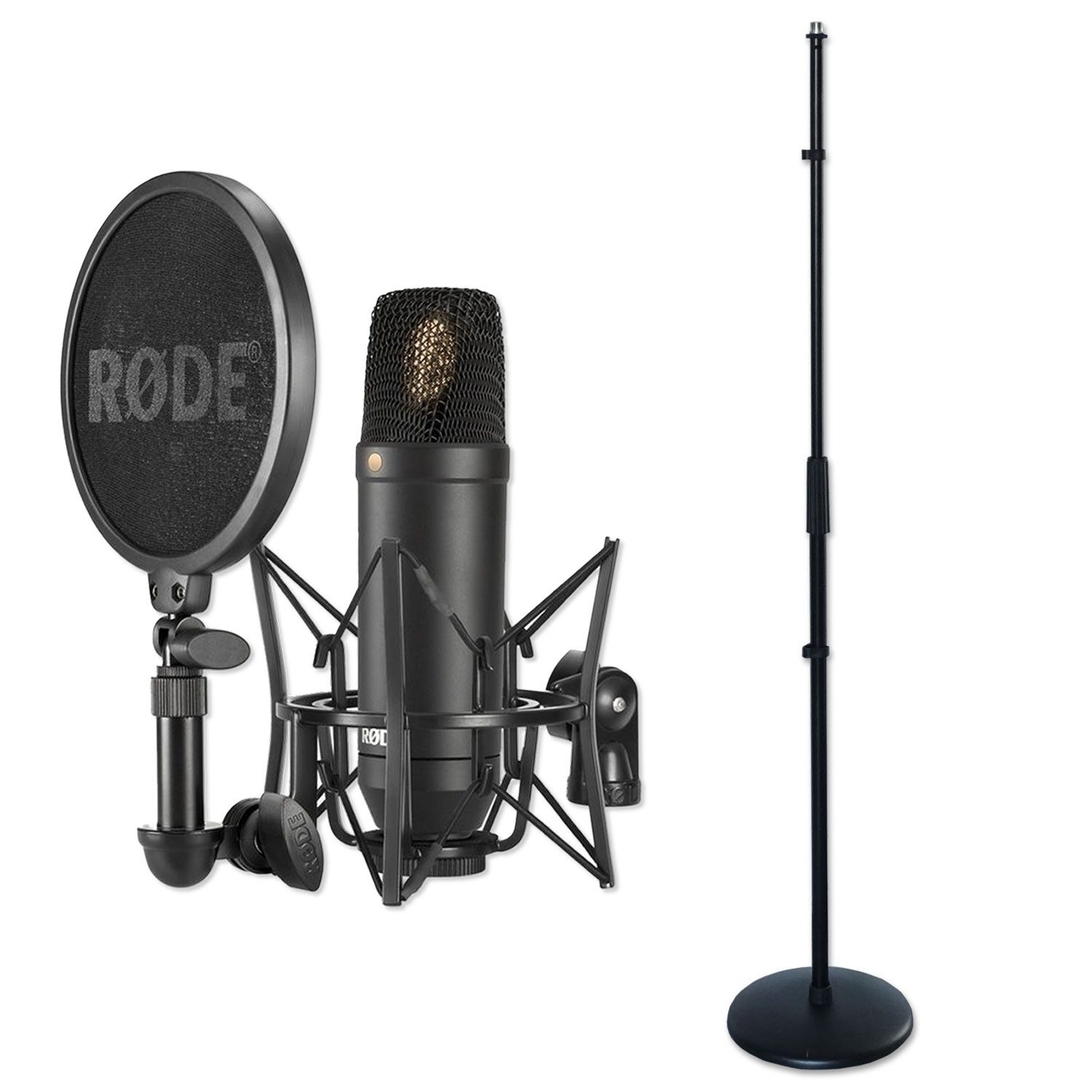 RØDE Mikrofon Rode Mikrofon NT1-Kit Studio-Mikrofon mit geradem Stativ (1-tlg), Studio-Mikrofon Set mit Stativ