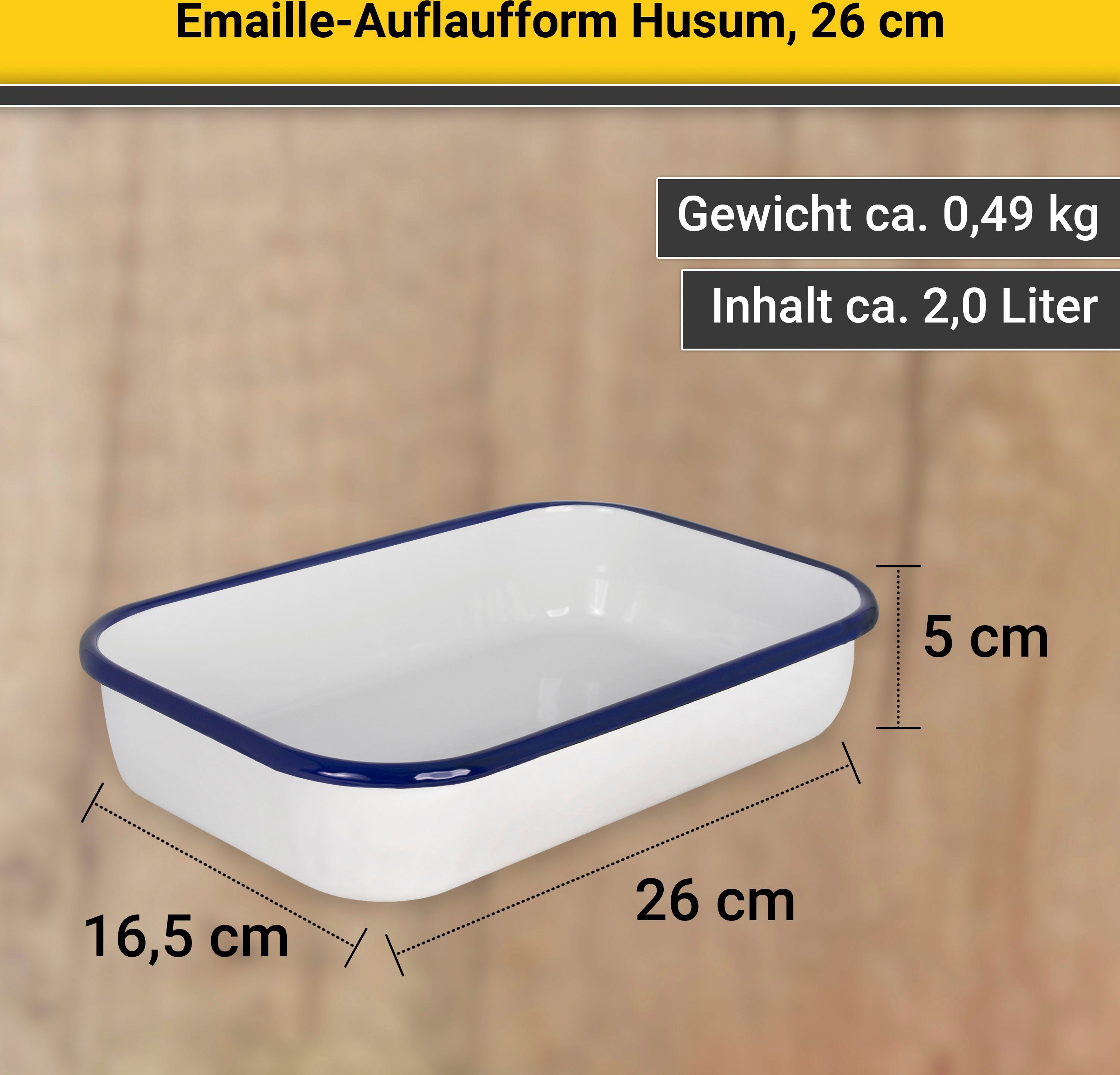 Krüger Auflaufform Husum, Stahlblech, ideal für Gratins, Aufläufe
