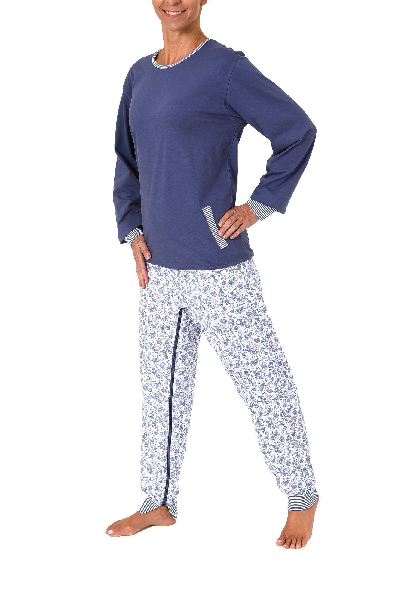 Normann Care Pyjama Damen Pflegeoverall langarm mit Reissverschluss am Rücken und am Bein 60507 – Bild 2 von 5