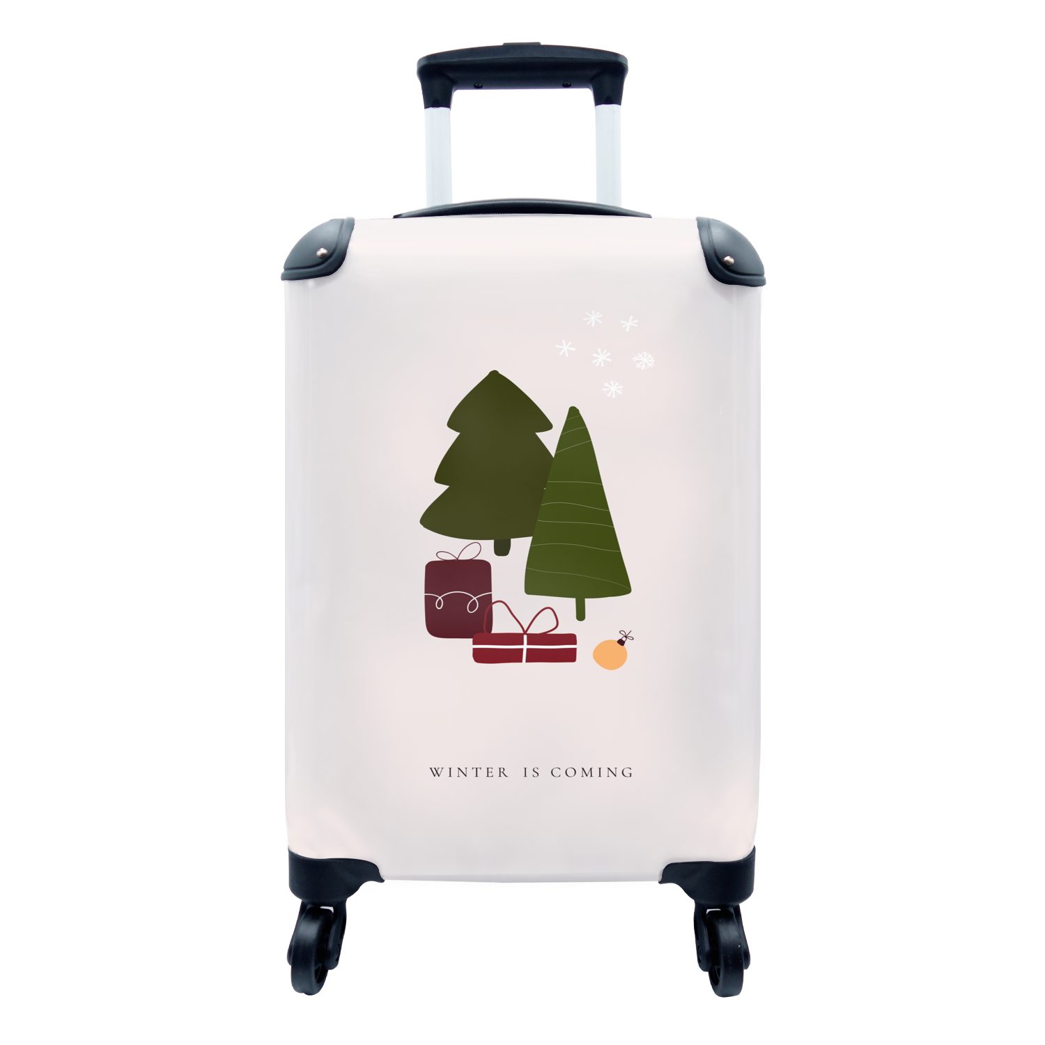 Zitate, Geschenke - Reisetasche MuchoWow Rollen, für rollen, Reisekoffer 4 Trolley, mit Handgepäckkoffer Weihnachtsbäume Ferien, - Handgepäck