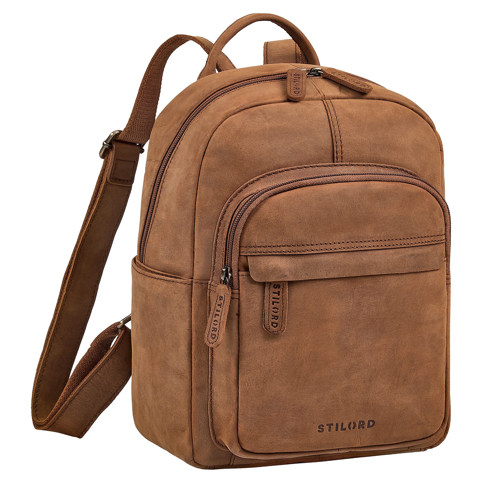 STILORD Cityrucksack "Dolores" Lederrucksack Damen Echtleder Klein