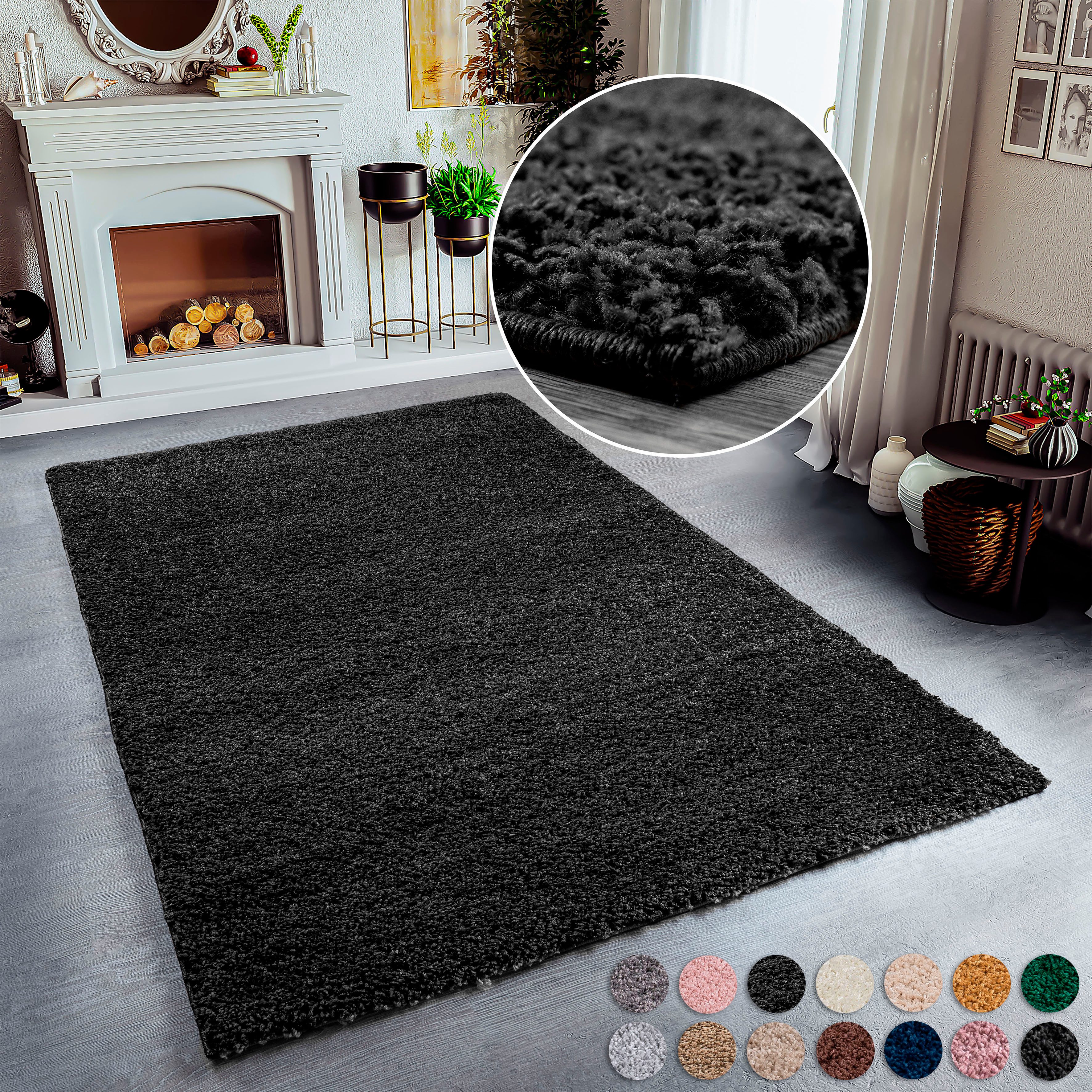 my home Hochflor-Teppich Shaggy 30, rechteckig, Höhe: 30 mm, Teppich, Uni Farben, besonders weich und kuschelig, Kundenliebling