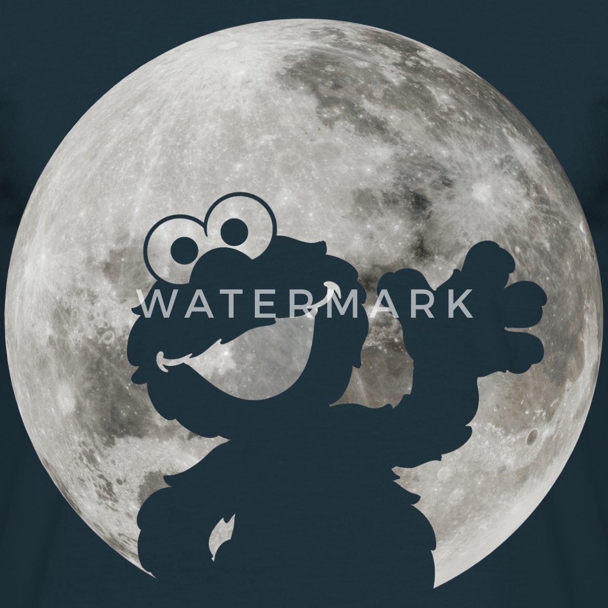 Spreadshirt T-Shirt Sesamstraße Elmo Im Vollmond Männer T-Shirt (1-tlg)