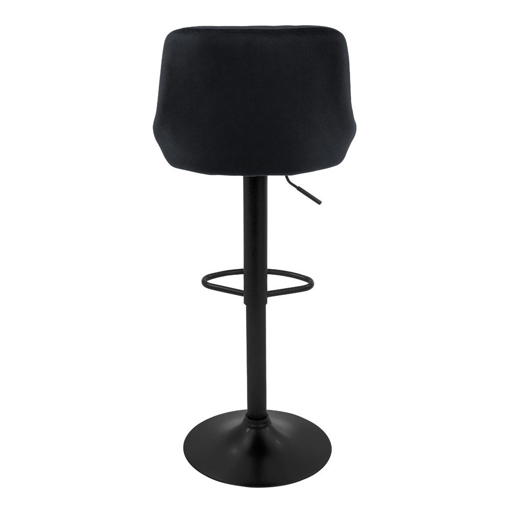 ML-DESIGN Barhocker Gepolsterter Barstuhl mit Rückenlehne und Fußstütze, 360° drehbar (2 St), Drehstuhl höhenverstellbar 62-82 cm 2er Set Schwarz Bezug aus Samt – Bild 4 von 5