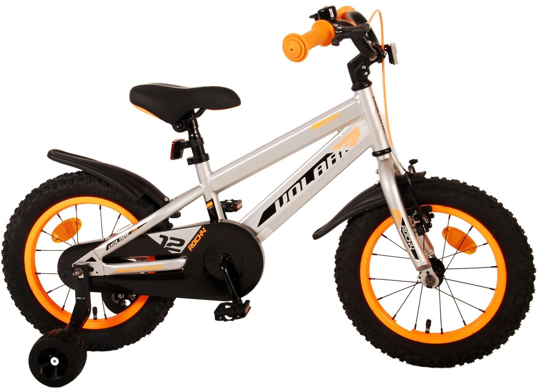 Zoll Kinderfahrrad Sicherheitsgriffe), Gang, Schaltung Jungs Kinder (Jungsfahrrad Grau Kinderrad ohne Zoll Rücktritt 14 TPFSports Fahrrad Handbremse, - - Rocky - Volare und - mit 1 Jungen Fahrrad - Stützräder 14