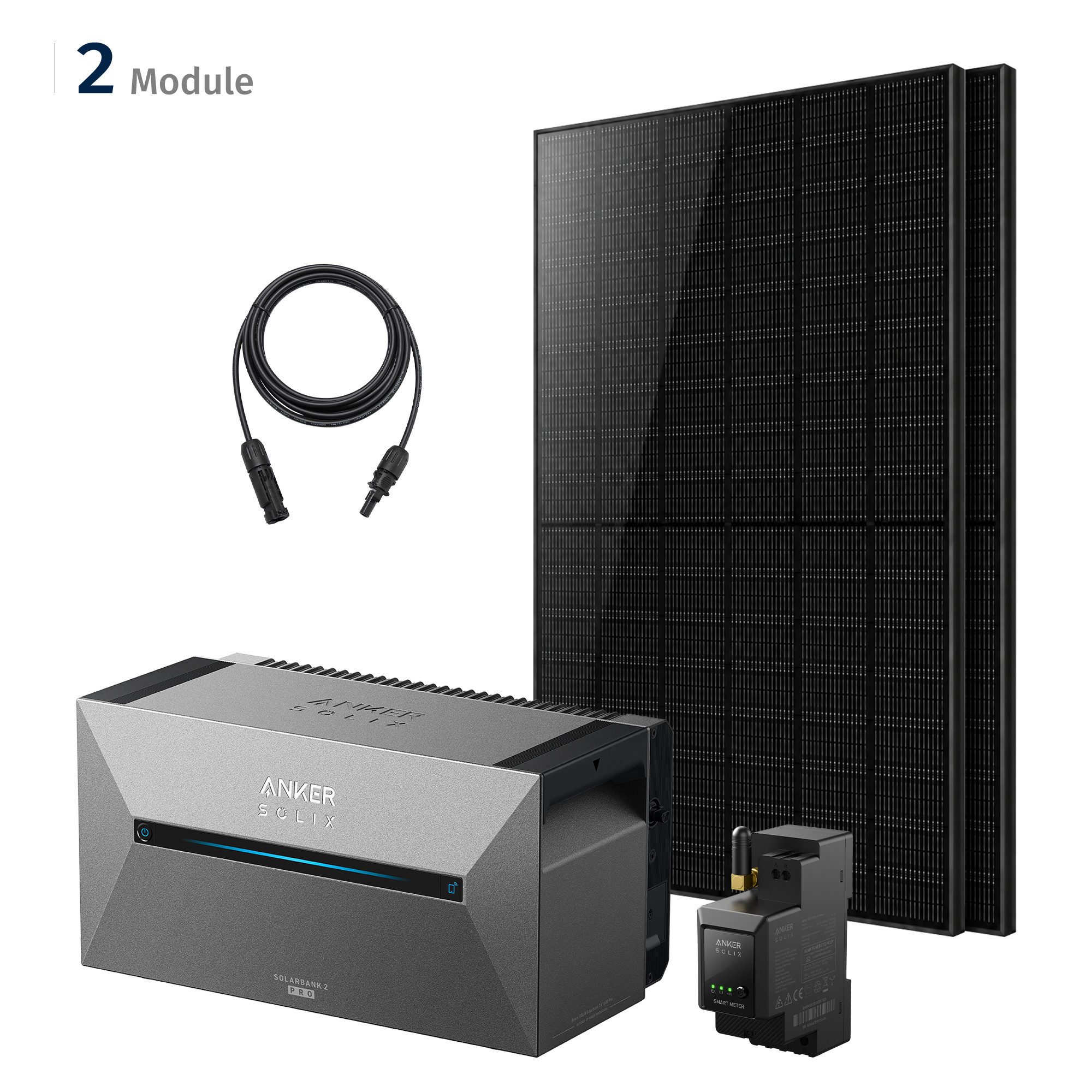 SolarMars Balkonkraftwerk mit Speicher Anker Solix Solarbank 2 E1600 Pro + 2000W PV, 0% MwSt