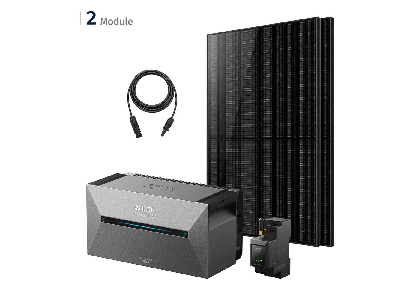 SolarMars Balkonkraftwerk mit Speicher Anker Solix Solarbank 2 E1600 Pro + 2000W PV, 0% MwSt