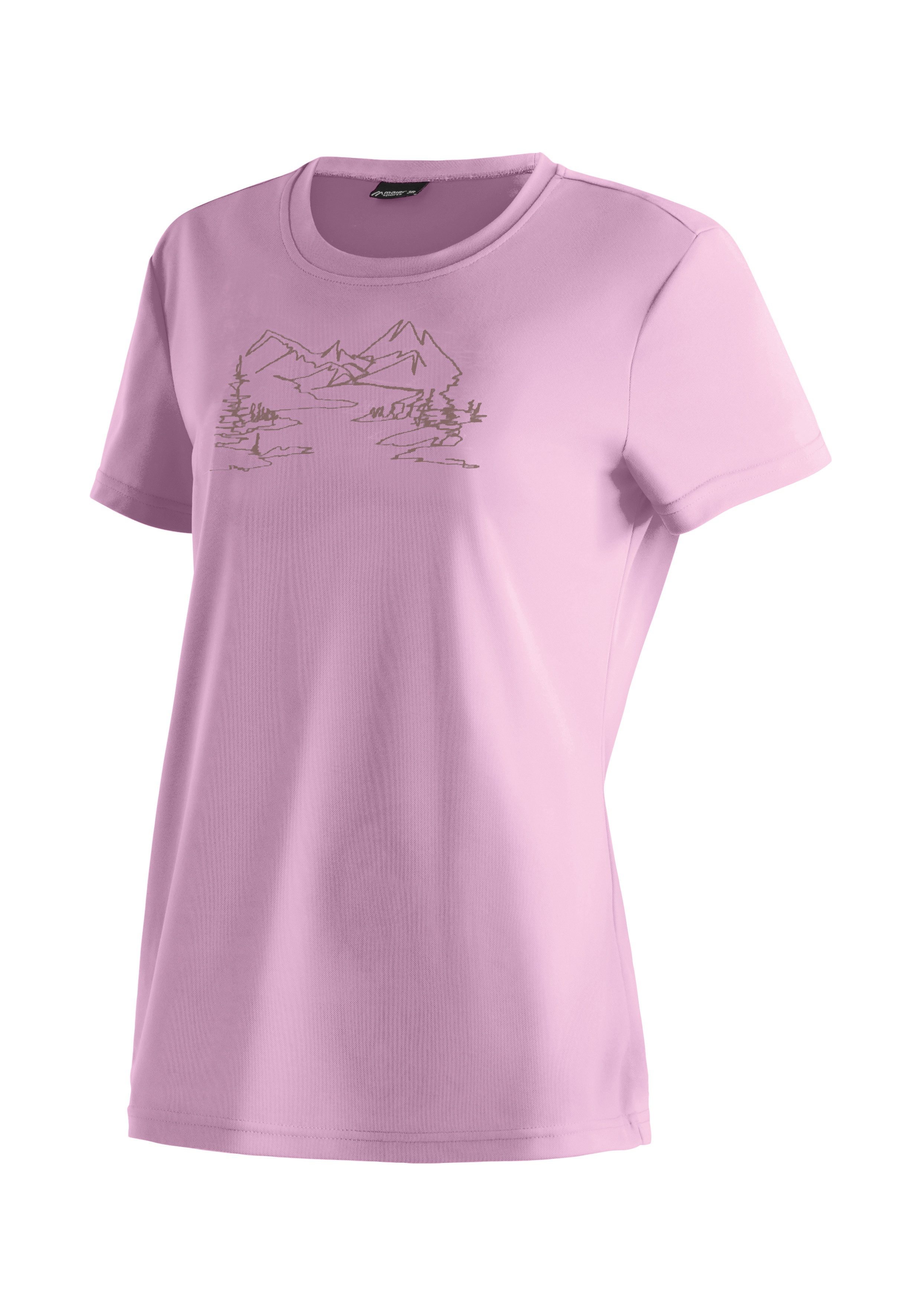 Maier Sports T-Shirt Wilma Print Damen Kurzarmshirt, leichtes Sommer Funktionsshirt, Rundhals, Reg Fit