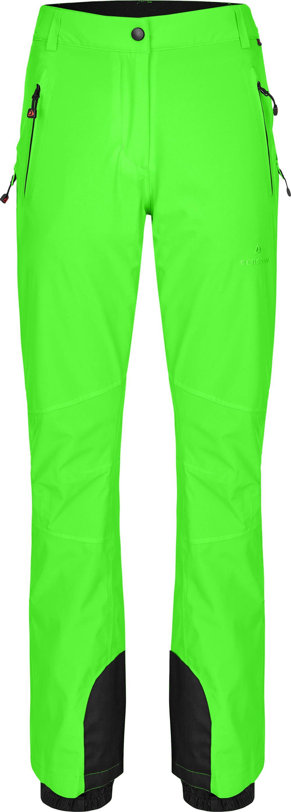 Bergson Skihose ICE Slim Damen Skihose, wattiert, 20000 mm Wasserssäule,  Normalgrößen, Gecko grün