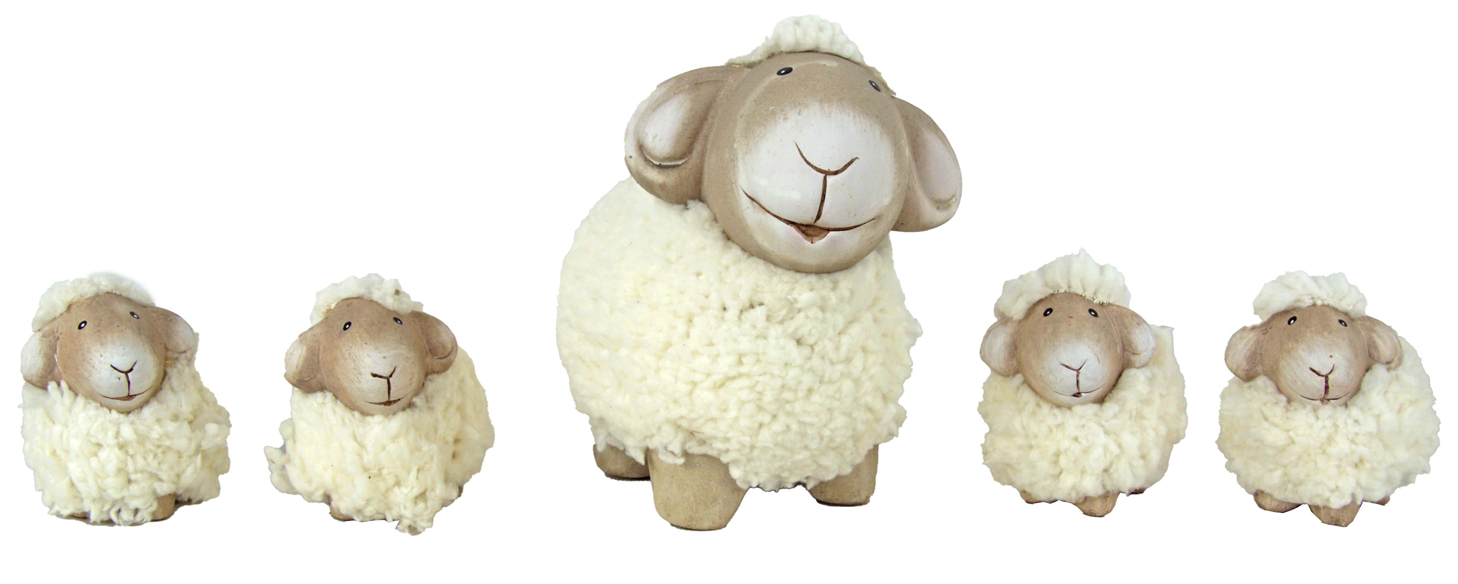 Eurosouvenir Dekofigur Niedliche Schaf-Familie 5 tlg.: Herzallerliebste Deko-Figuren (Set, 5 St., 5 tlg), 5 tlg. Set