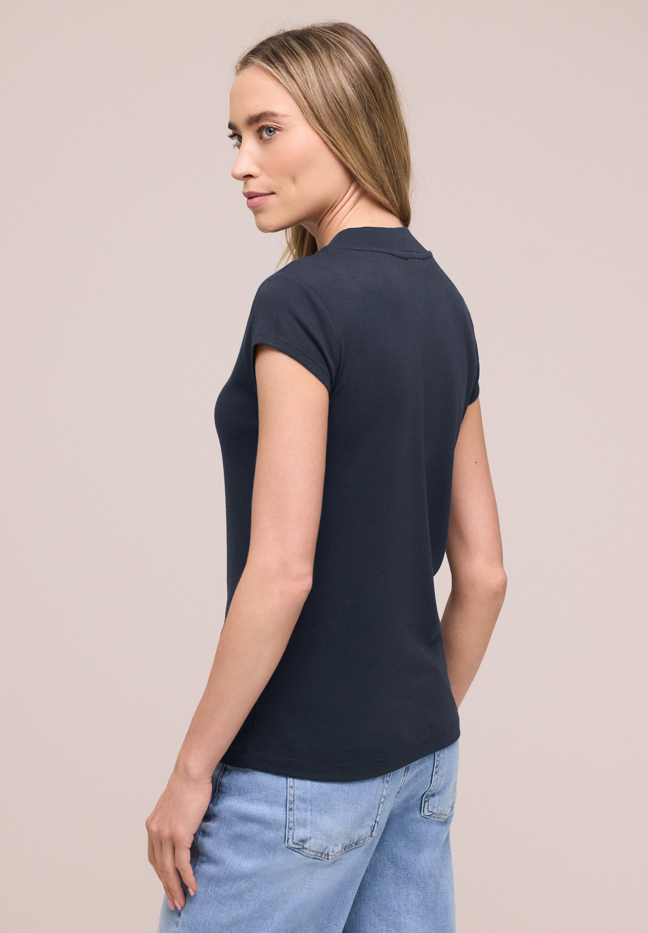 STREET ONE Kurzarmshirt Sommershirt mit Turtle Neck günstig online kaufen