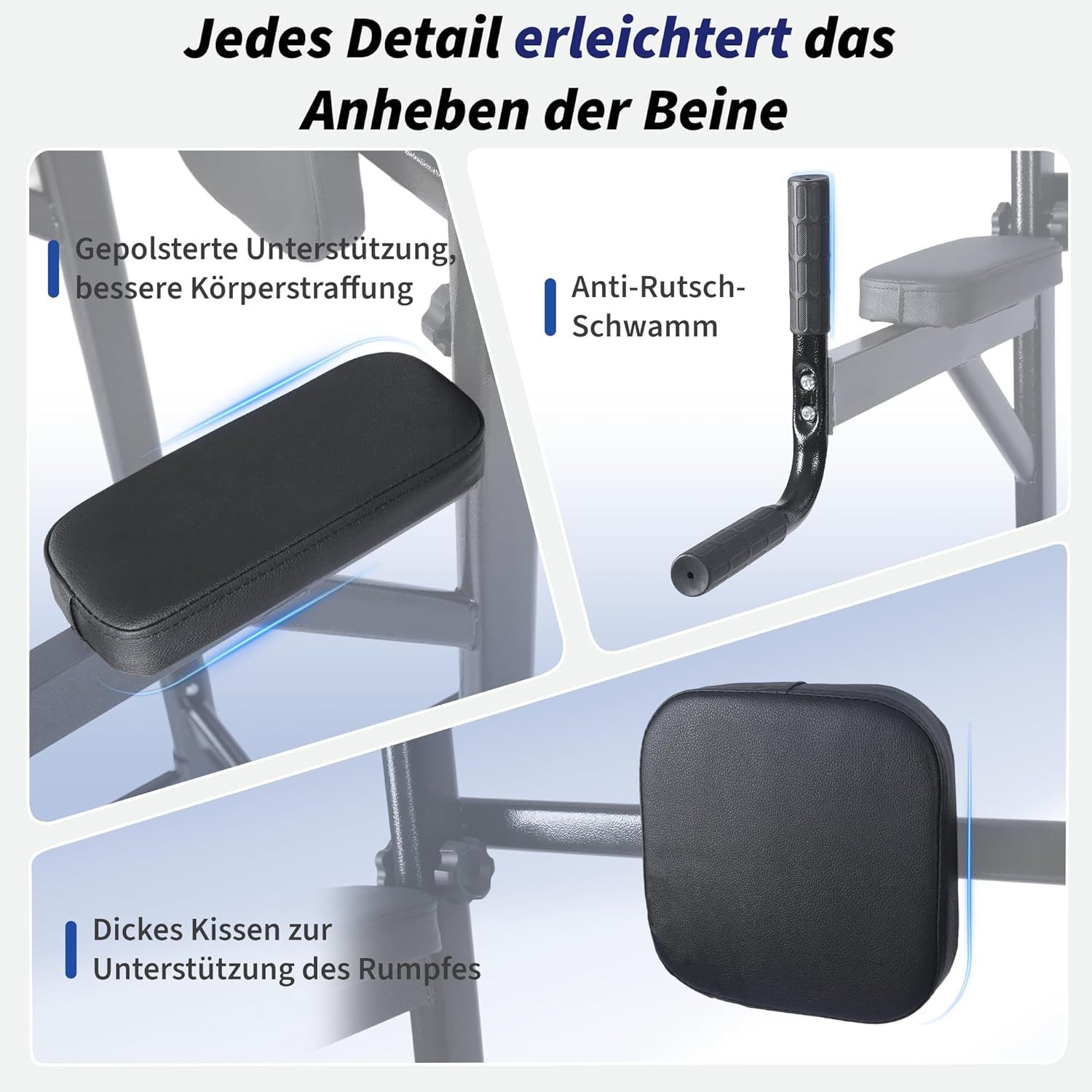 ZMH Kraftstation Multifunktional Power Tower Dip Station - Fitnessstation, Multifunktion Dip Station - Klimmzug - Pull Up mit Einstellbarer