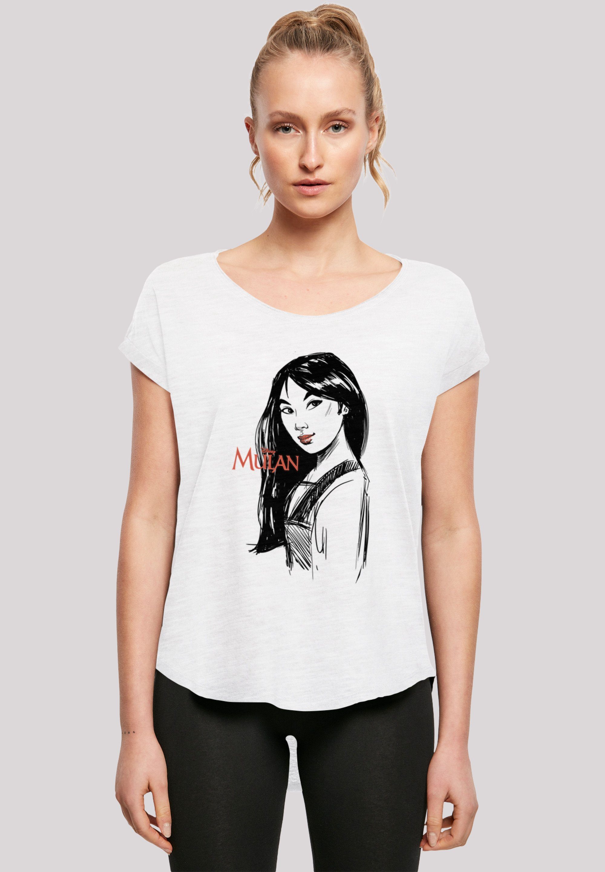 Merch,Lang,Longshirt,Bedruckt Damen,Premium Mulan T-Shirt Sketch F4NT4STIC