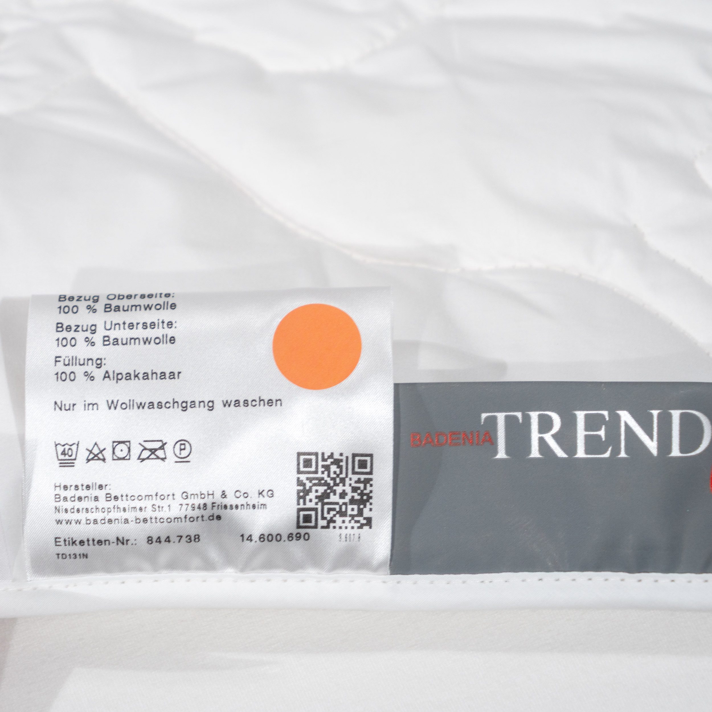 Badenia Trendline Naturhaarbettdecke Alpaka, Füllung: 100% Alpakahaar, Bezug: 100% Baumwolle, Testurteil Haus & Garten Test sehr gut (1,2)