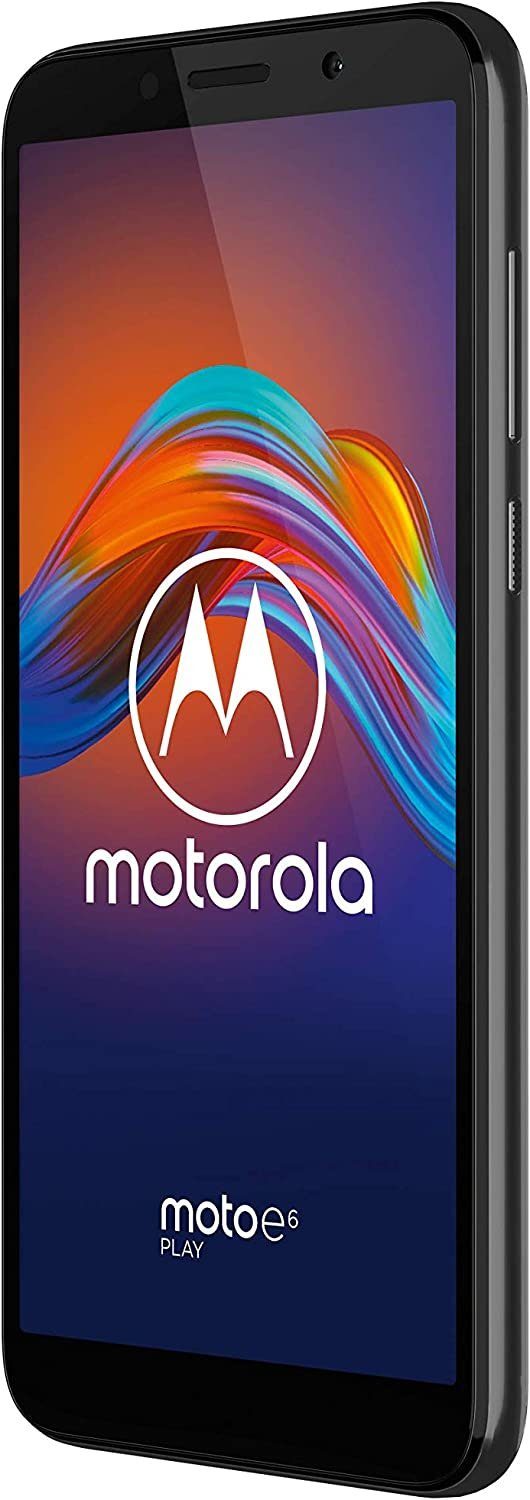 Motorola Moto E6 Play XT2029-2 32GB Steel Black + Kitsound Boomcube Smartphone (13,97 cm/5,5 Zoll, 32 GB Speicherplatz, 13 MP Kamera, Fingerabdrucksensor,Face-Unlock)