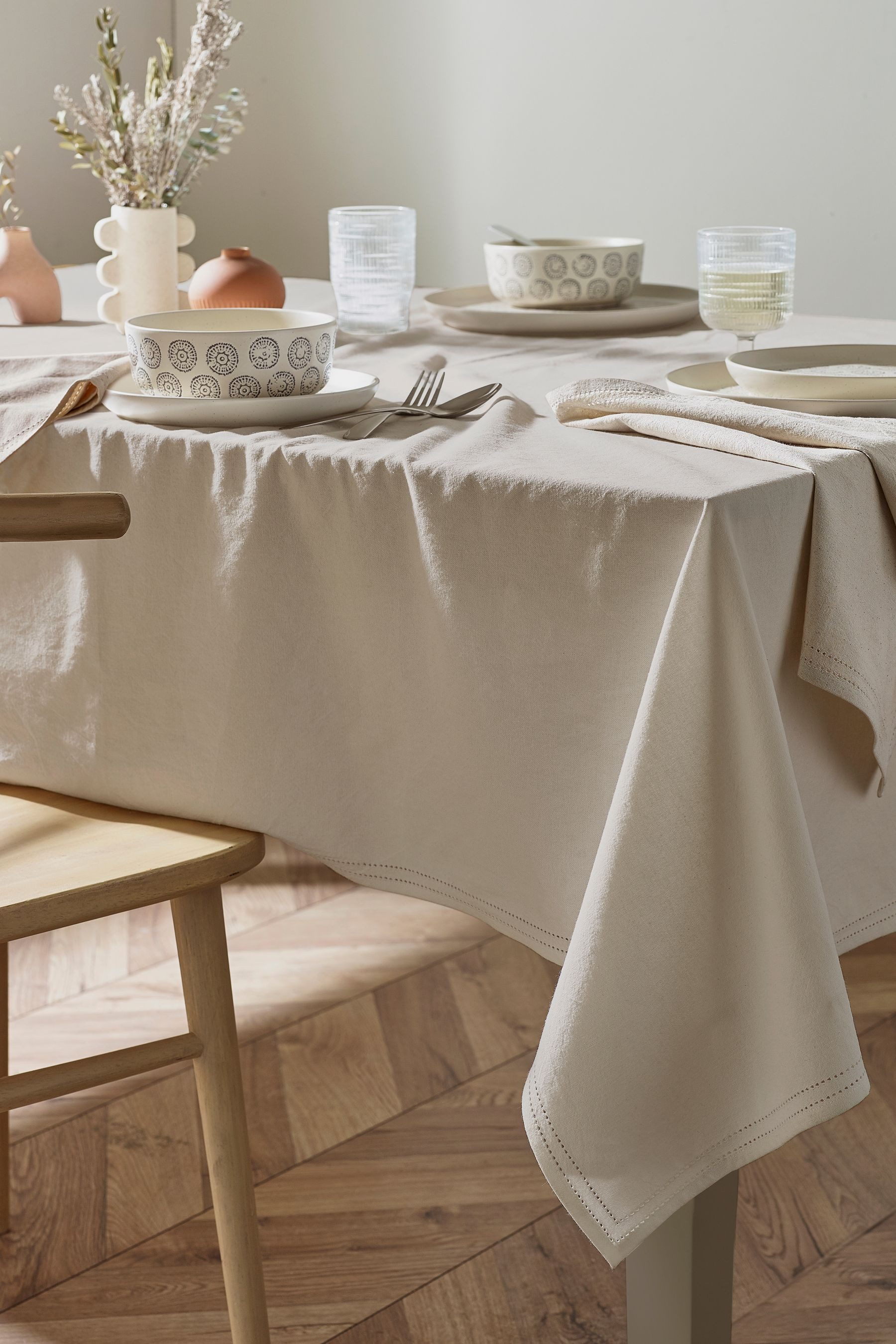 Next Tischdecke Baumwolltischdecke mit Bordüre (1-tlg) günstig online kaufen