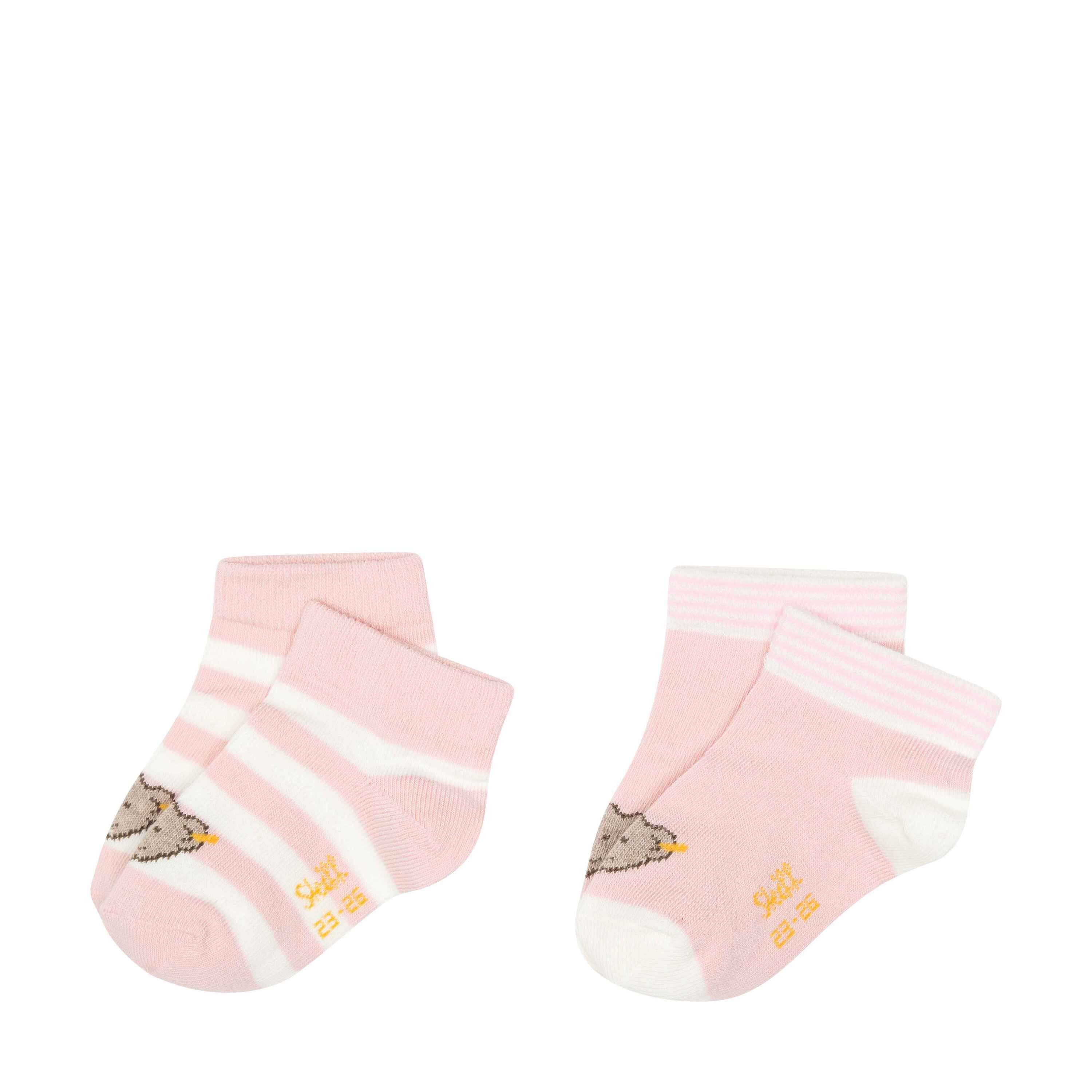 Steiff Haussocken Socken Pack 2er GOTS silver pink