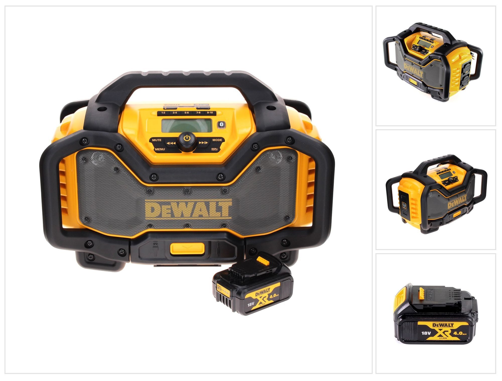 DeWalt DCR 027 N Akku Radio DAB+ 10,8-18,0 V + 1x Akku 4,0 Ah - ohne Ladeger Baustellenradio