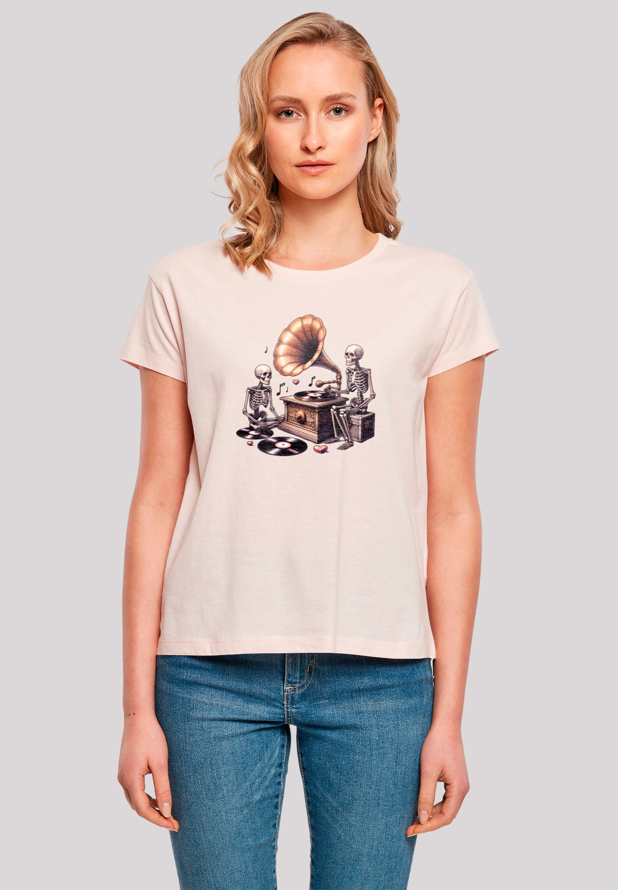 F4NT4STIC T-Shirt "Gothic Skeleton Vintage Plattenspieler", Premium Qualitä günstig online kaufen