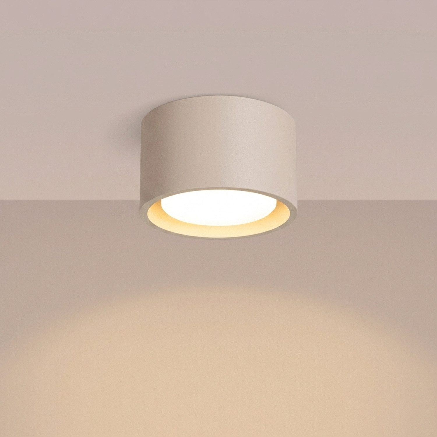 SOLLUX lighting Deckenleuchte Plafond MODO 1 taupe Gx53, Nicht enthalten