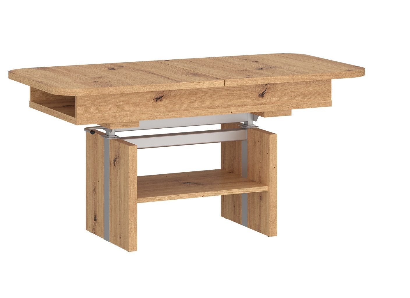 freiraum Couchtisch CORTADO, ausziehbar, höhenverstellbar, Eiche Dekor - 110/150x56/72x65cm (BxHxT)