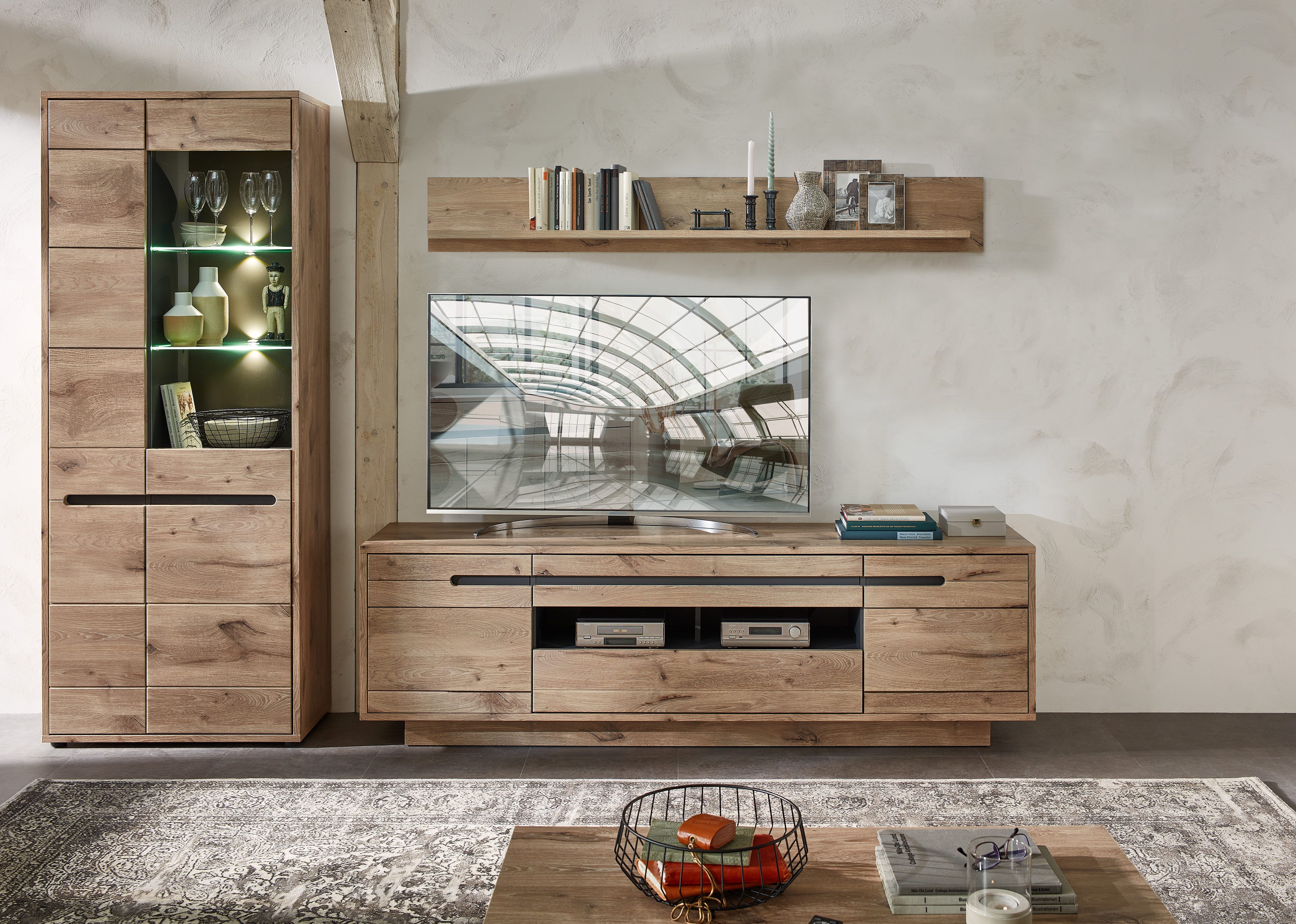 Innostyle Wohnwand BELLANO, (Komplett-Set, 3-St), inkl. LED-Beleuchtung