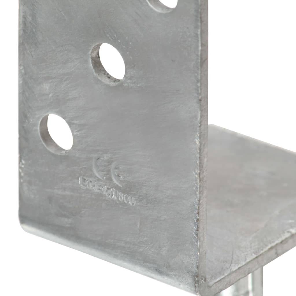 (6-St) cm Stk. H-Pfostenanker Pfostenträger Silbern vidaXL Verzinkter 6 Stahl, 8×6×30
