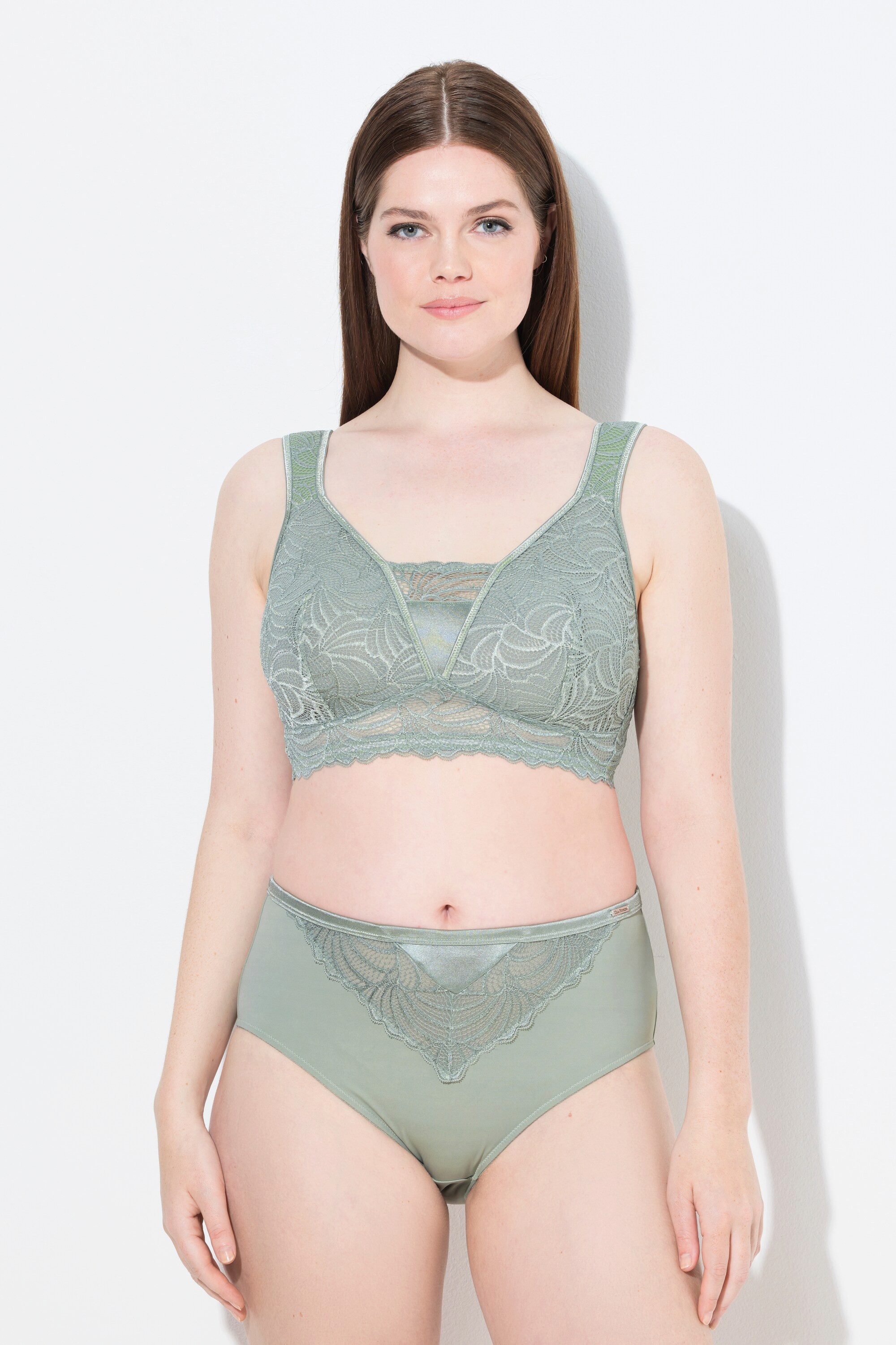 Ulla Popken Bügelloser BH Bralette Spitze ohne Bügel