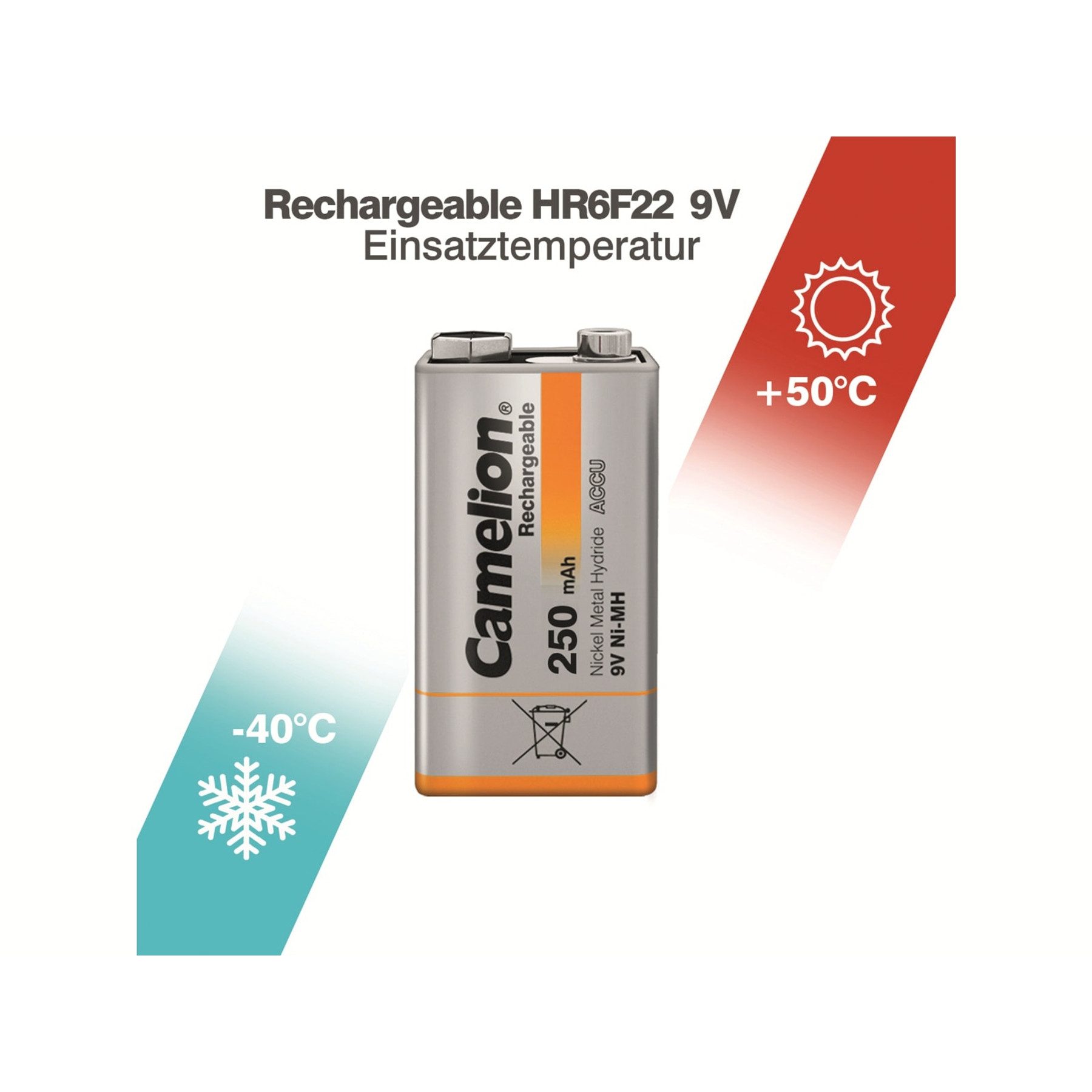 Camelion CAMELION NiMH-9V-Blockakku 250mAh Akku