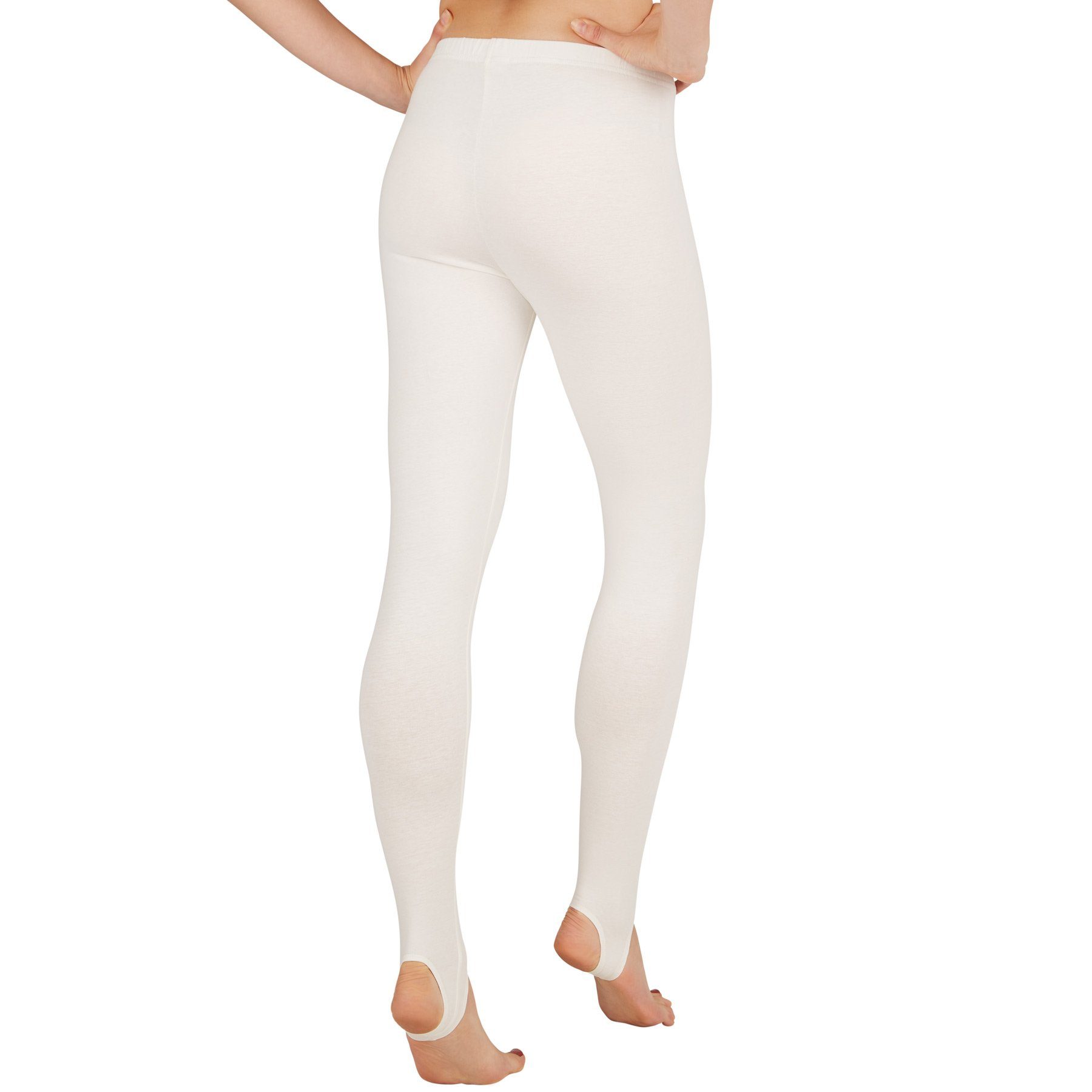 dressforfun Leggings Enghose, Vielseitig kombinierbar, Idealer Begleiter bei Ballett (Stretchhose, Konfektionsgröße S in weiß) Tanz, Sport & Gymnastik, Hoher Tragekomfort, Bequem und formbeständig