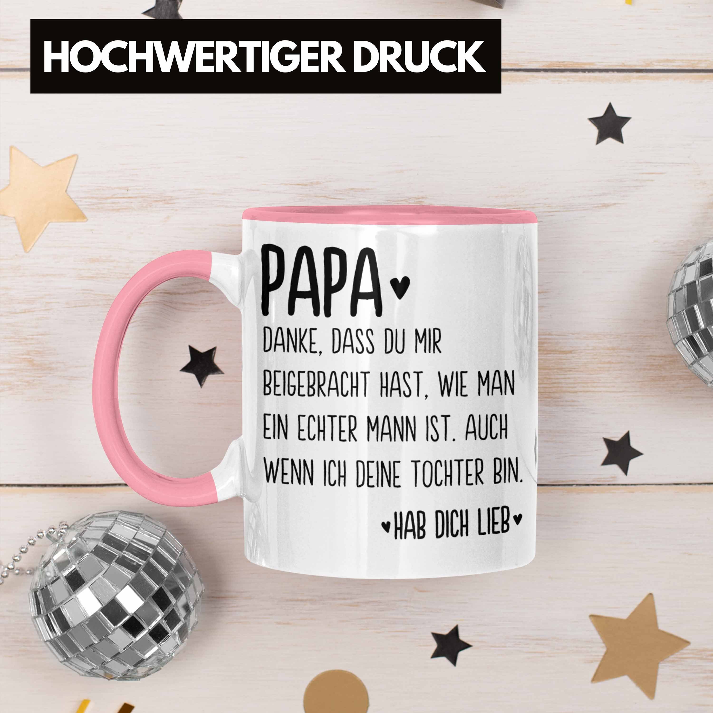 Trendation Tasse von Sprüche Tochter Tasse Geschenkidee Papa Trendation Spruch - Vater Rosa Geschenk Vatertag Kaffeetasse