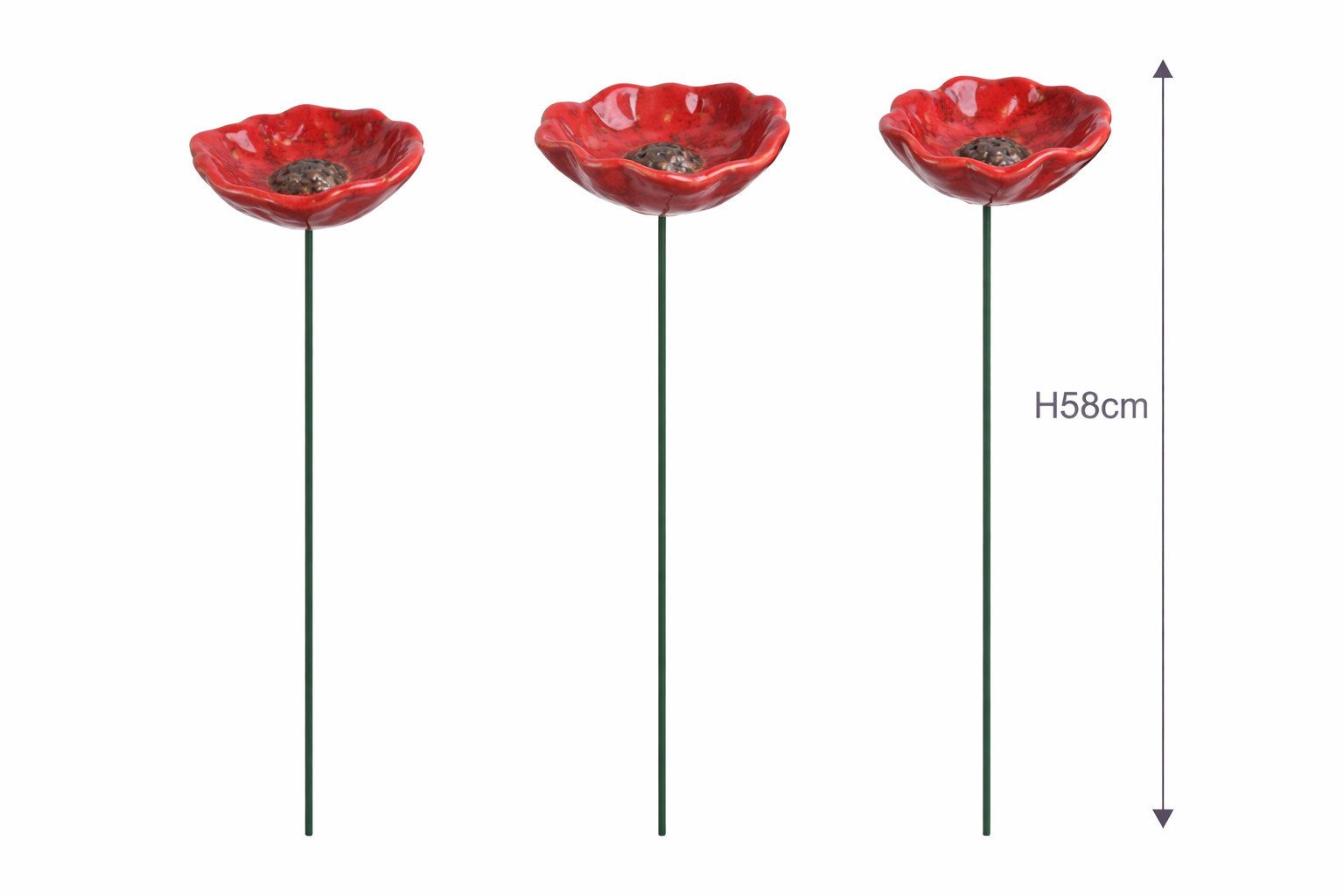 finehomegarden Gartenstecker Blüte Mohnblume Gartenstecker Insektentränke Ø günstig online kaufen