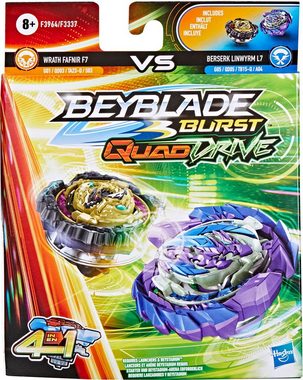 Hasbro Speed-Kreisel »Beyblade Burst QuadDrive Wrath Fafnir F7 und Berserk Linwyrm L7«