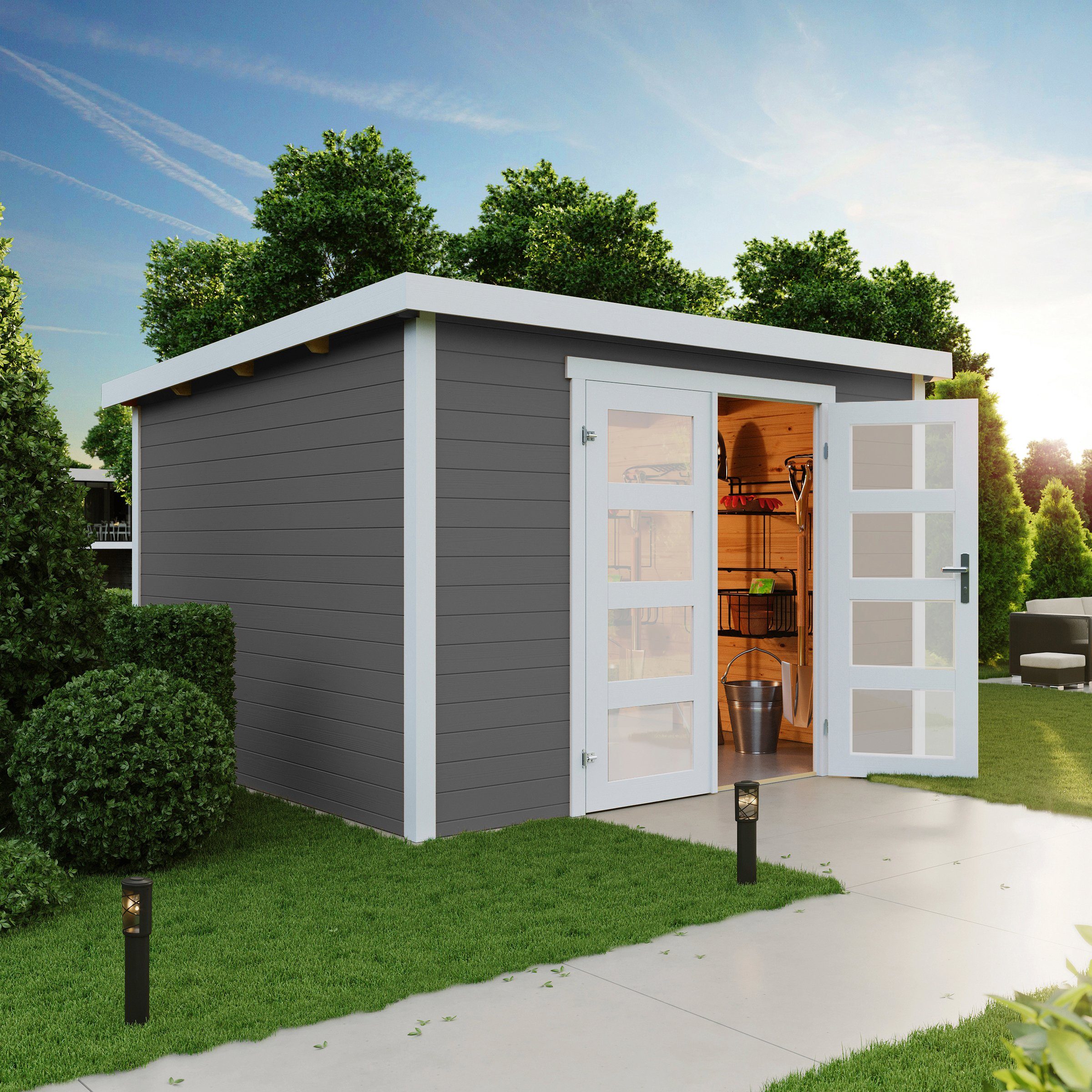 LASITA MAJA Gartenhaus Zambezi 6, BxT: 320x275 cm, Blockbohlenhaus 28mm