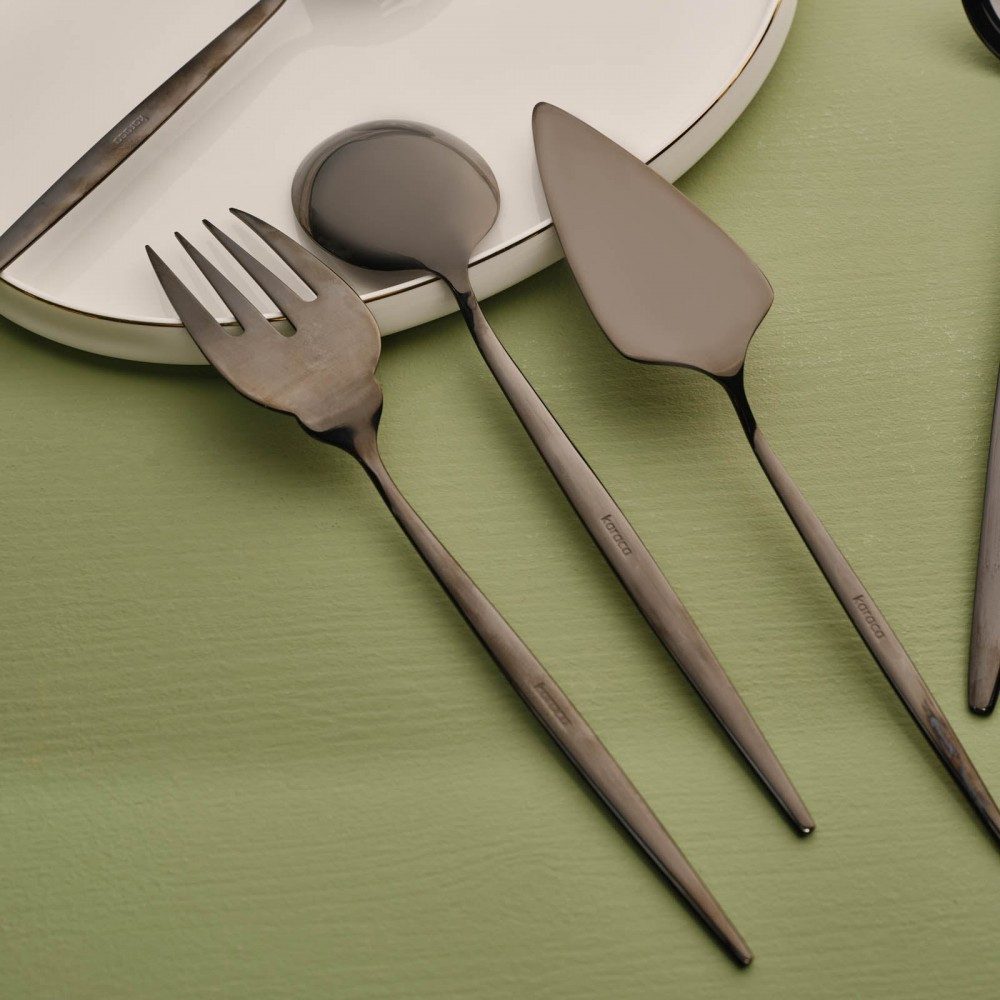 Karaca Besteck-Set Karaca Orion Schwarz 7-teiliges Service-Set, 1 Personen