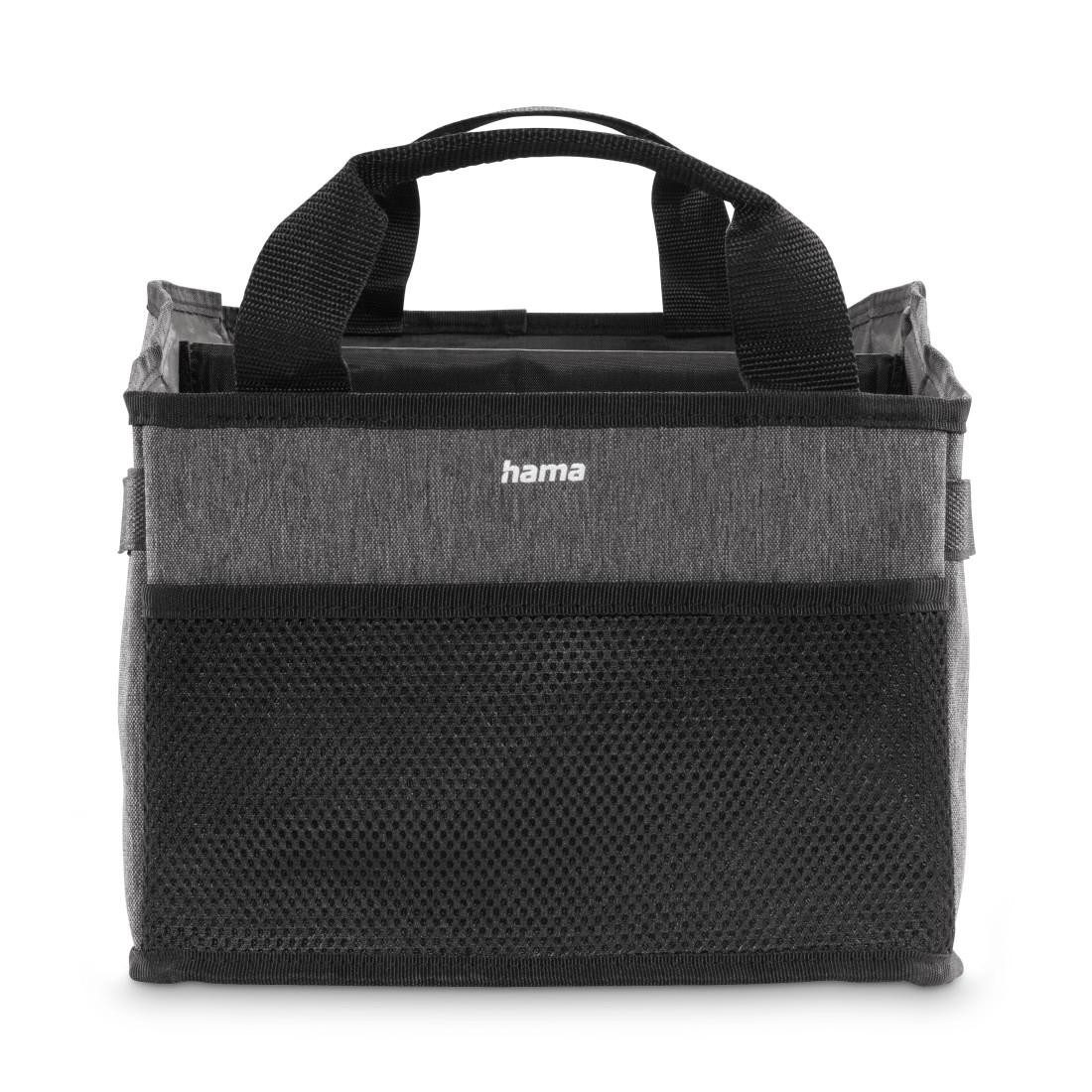 Hama Rücksitzorganizer Auto Rücksitz Organizer schwarz grau, flach zusammenklappbar, 2 Fächer