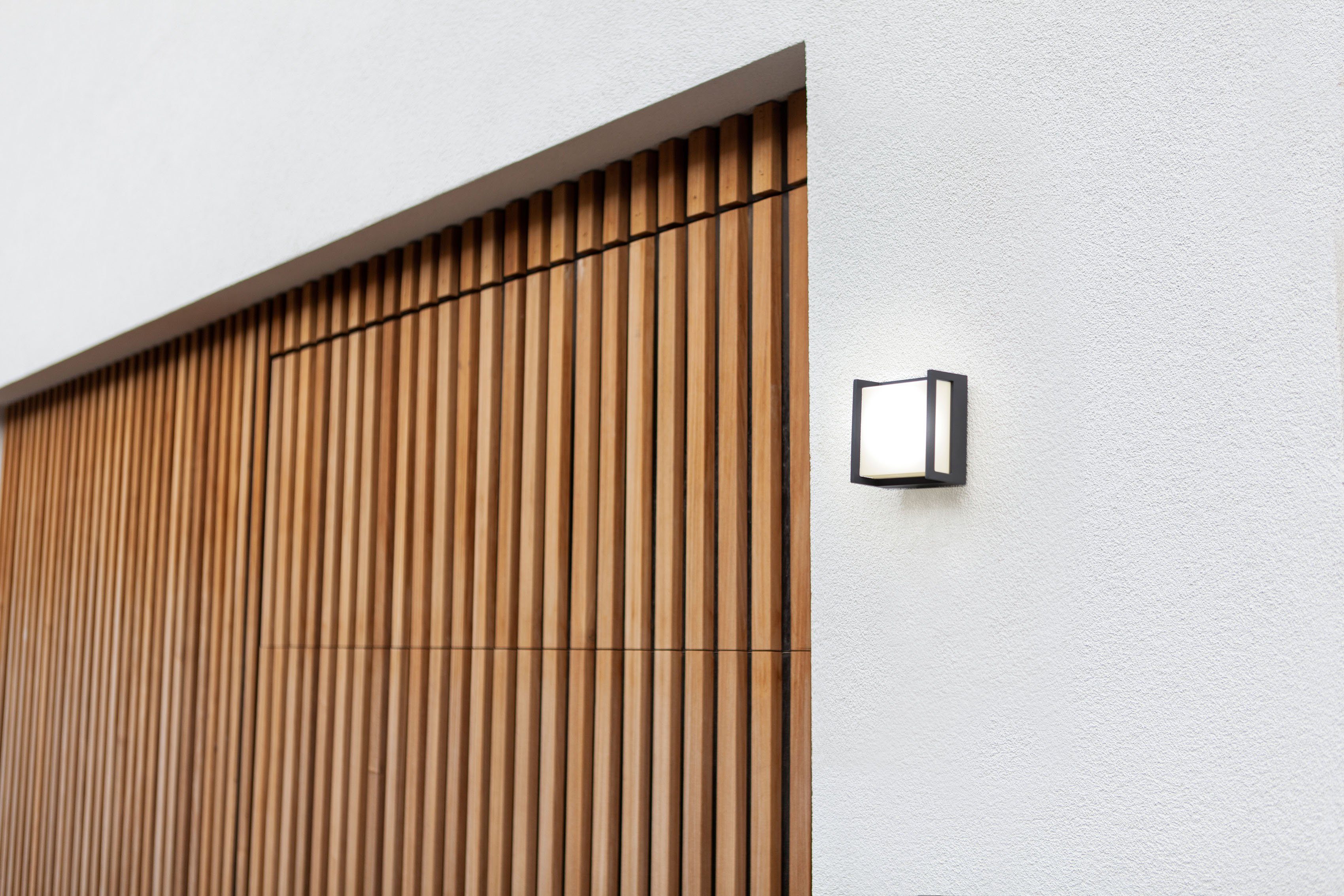 LUTEC LED Außen-Wandleuchte QUBO, Warmweiß LED fest integriert