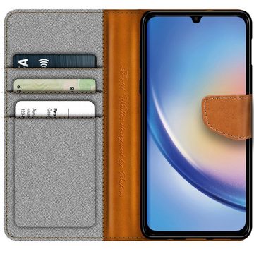 CoolGadget Handyhülle Denim Schutzhülle Flip Case für Samsung Galaxy A05S 6,7 Zoll, Book Cover Handy Tasche Jeans Hülle für Samsung Galaxy A05S Klapphülle