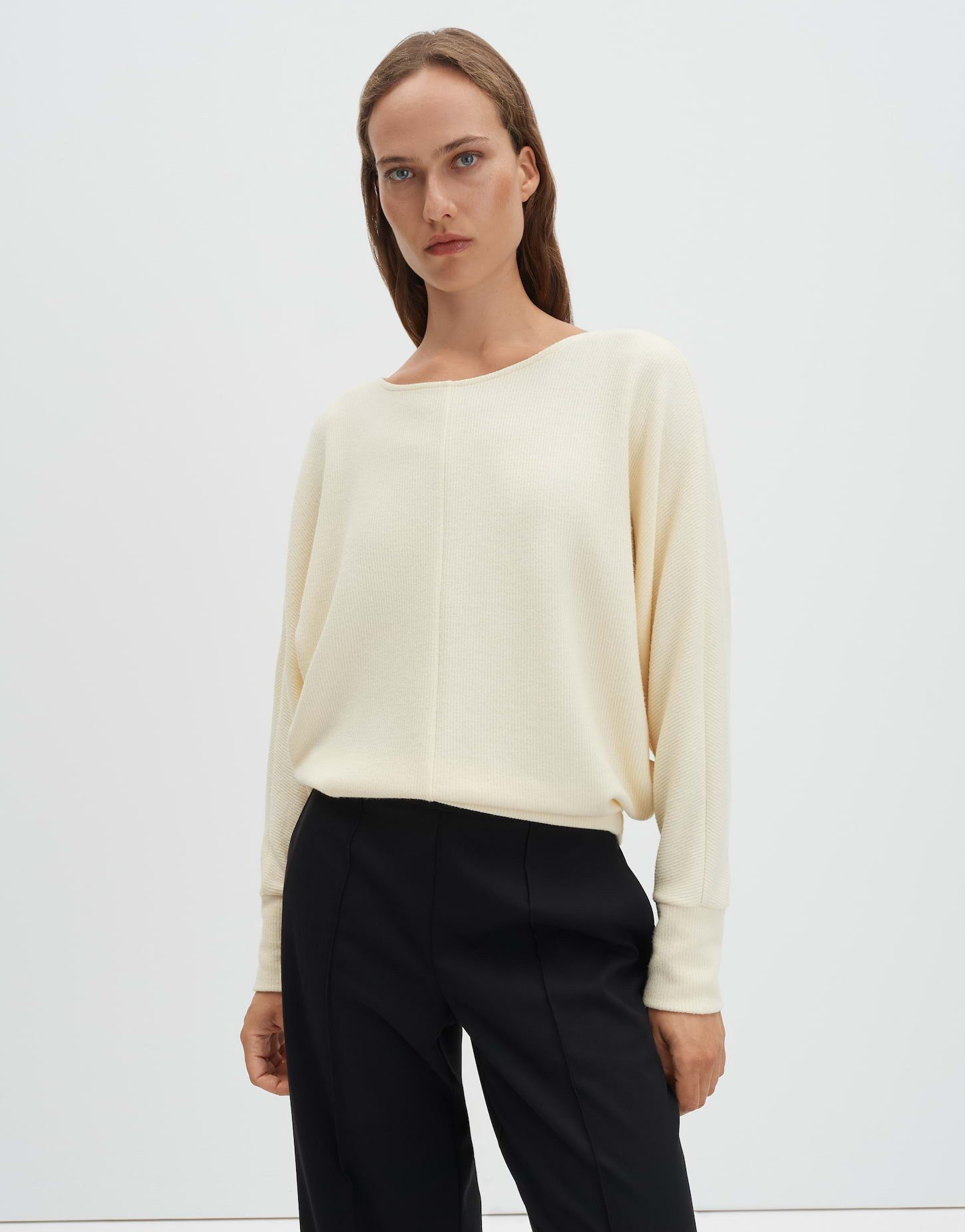 someday Sweatshirt UTIBBY TEXTURE Loose im Viskosemix weite Passform, schmal zulaufend, Rippstruktur, elastischer Stoff