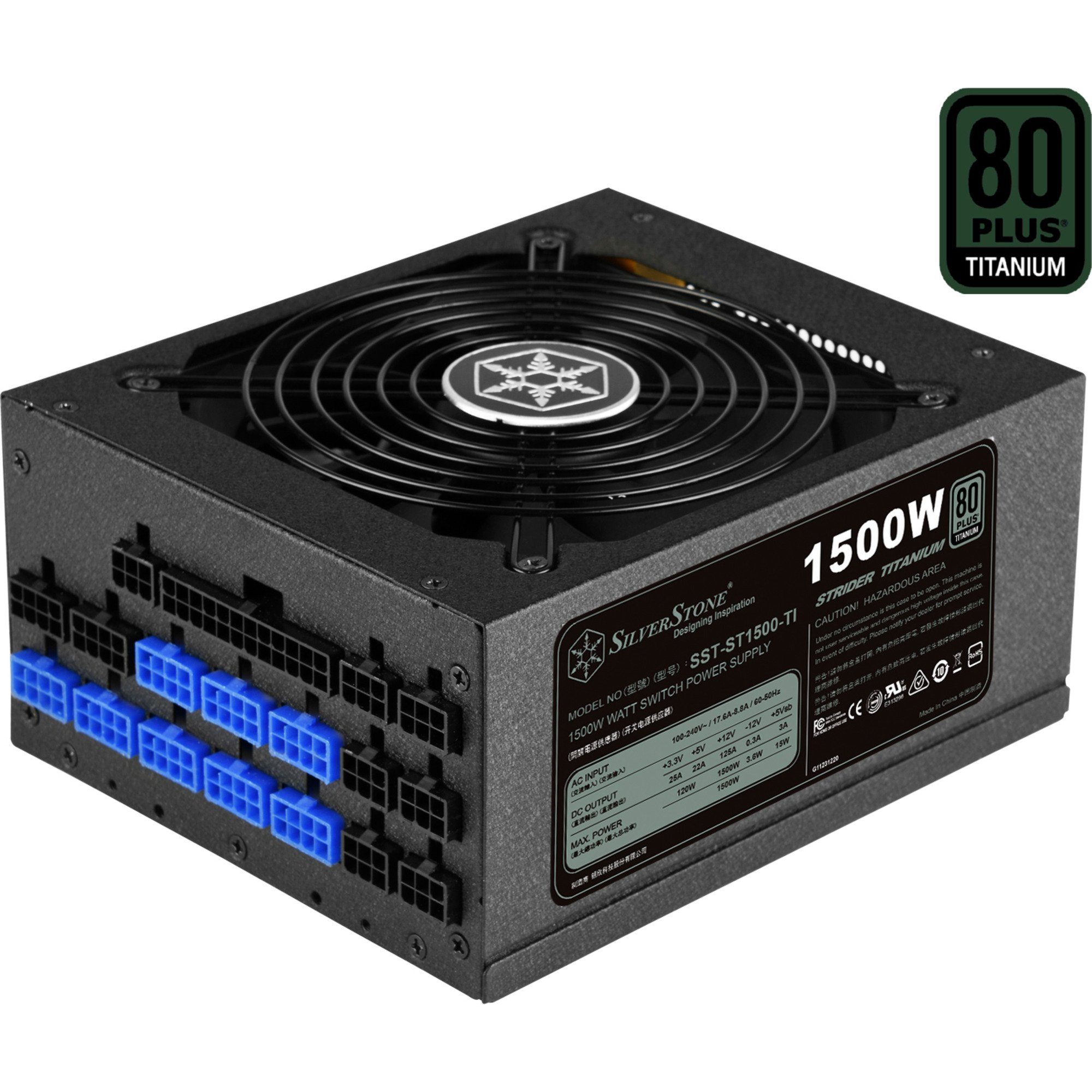 Silverstone SilverStone SST-ST1500-TI v2.0, PC-Netzteil, (8x PC-Netzteil (80 PLUS Titanium)