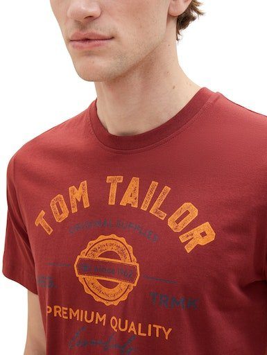 großem burned T-Shirt mit TAILOR TOM Logofrontprint