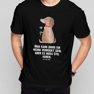 Mr. & Mrs. Panda T-Shirt Hund Blume - Schwarz - Geschenk, Haustier, Sprüche, Shirt, T-Shirt, H (1-tlg)