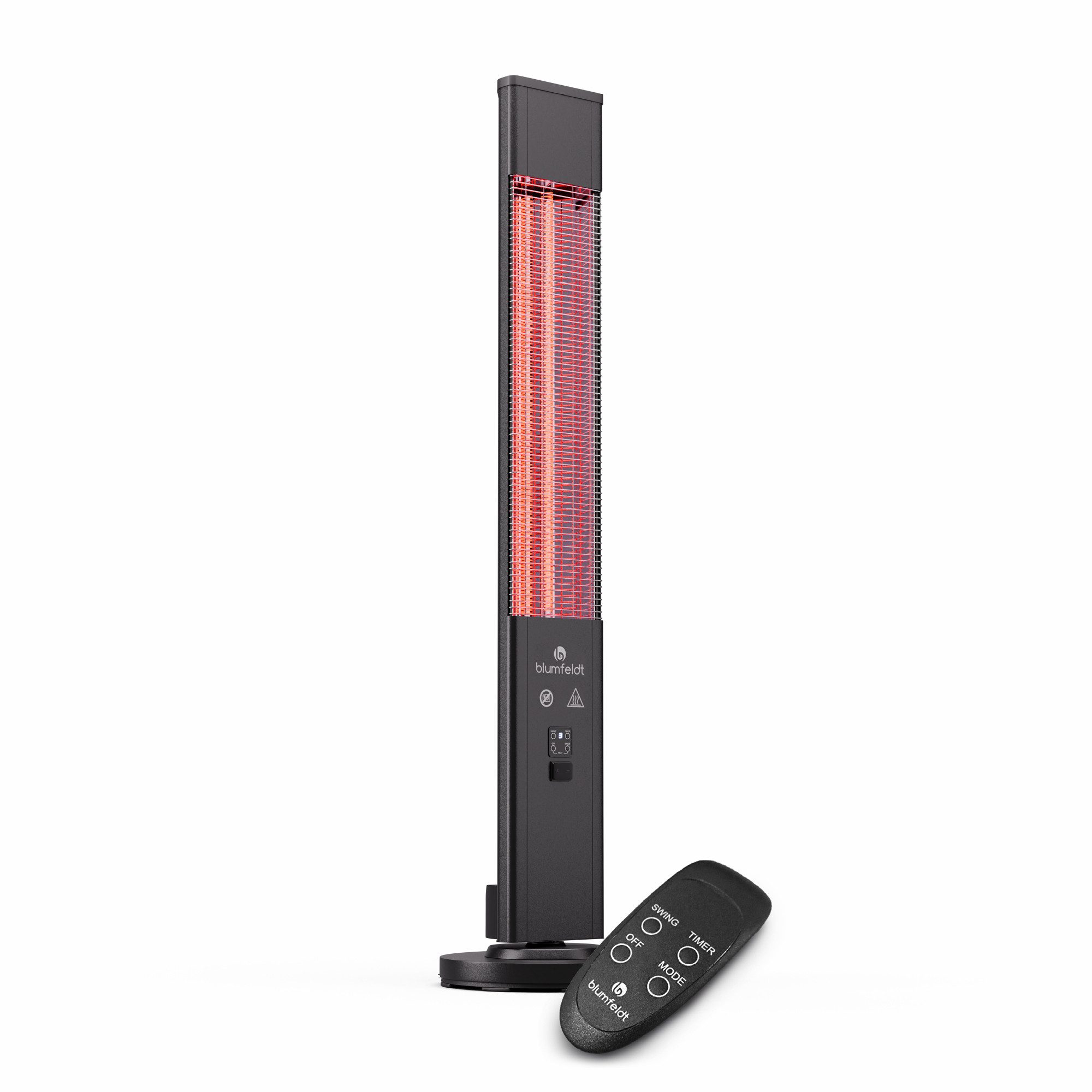 blumfeldt Terrassenstrahler Heat Guru Plus, Heizung Elektrische Heizstrahler Indoor Outdoor LED Schwarz