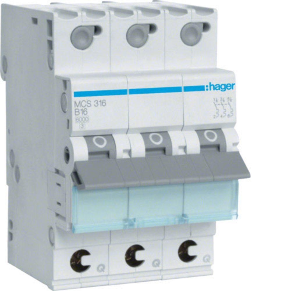 Schalter Hager MCS316 MCS316 Leitungsschutzschalter 3phasig 16 A 230 V, 400