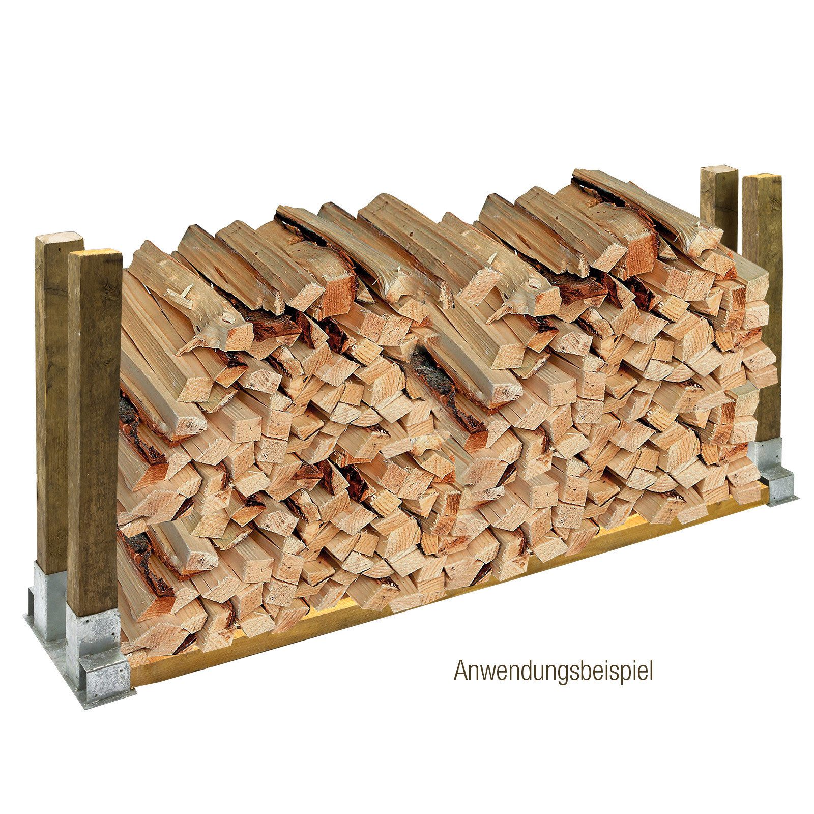 DEMA Kaminholzregal-Erweiterung Holz - Stapelhilfe 2er - Set, BxTxH:10x34x15 cm