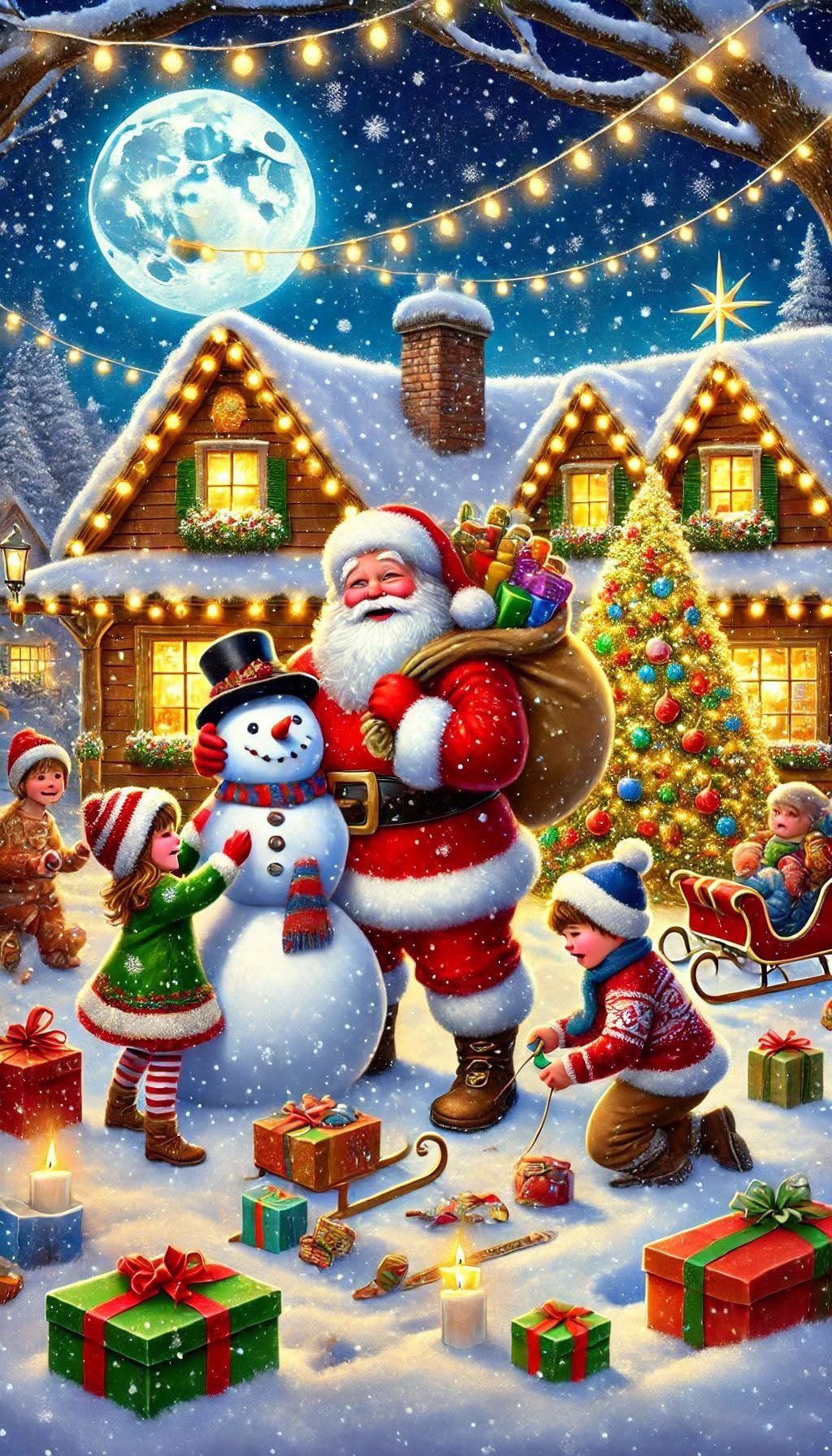 Rötting Design Malen nach Zahlen Diamond Painting Set 5D DIY Motiv weihnachtliche Geschenkeparty (Komplett-Set), Diamond Painting Vollbild, Lieferung enthält alle Utensilien