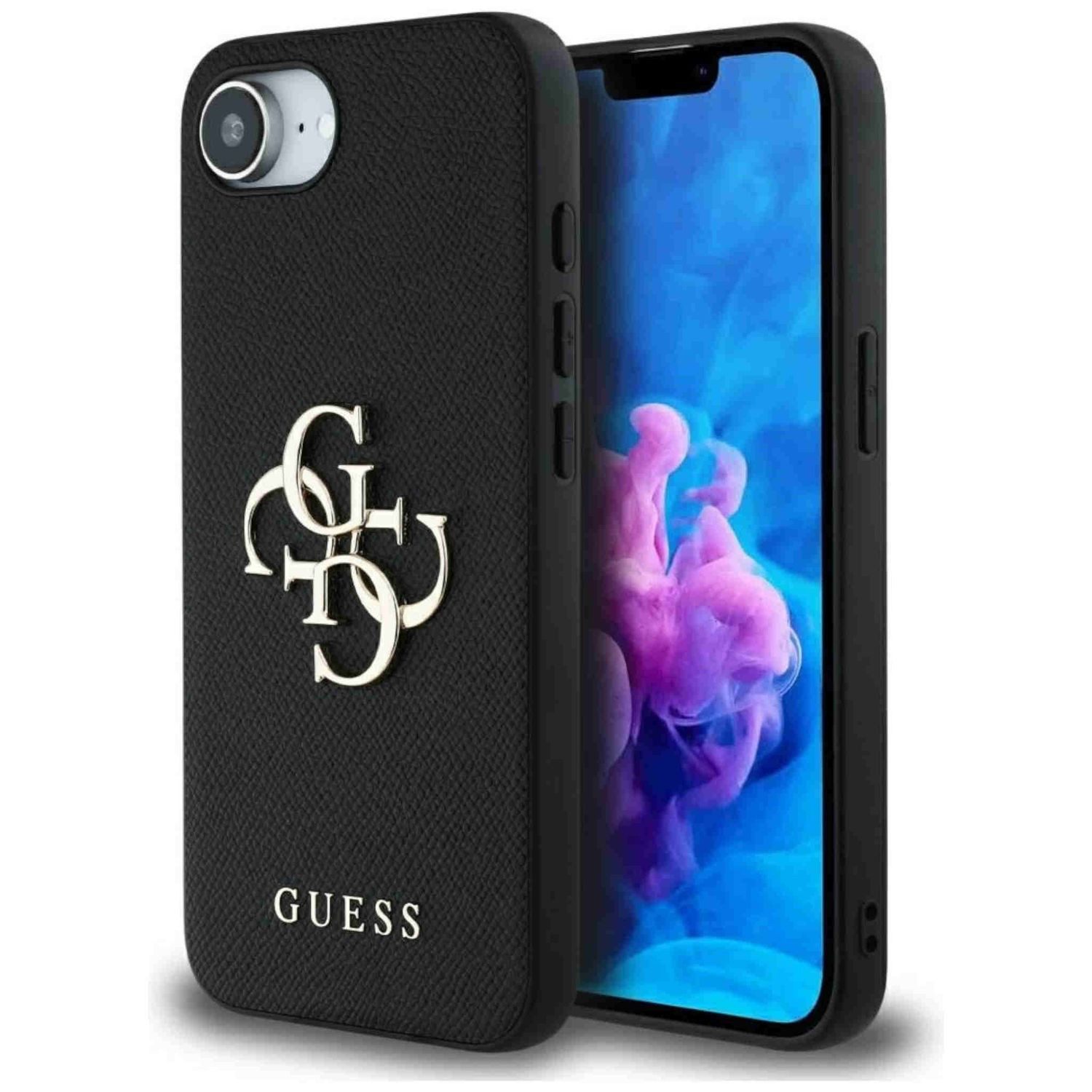 Guess Smartphone-Hülle Guess Apple iPhone 16e Big Logo Small Classic Schutzhülle Case Schwarz