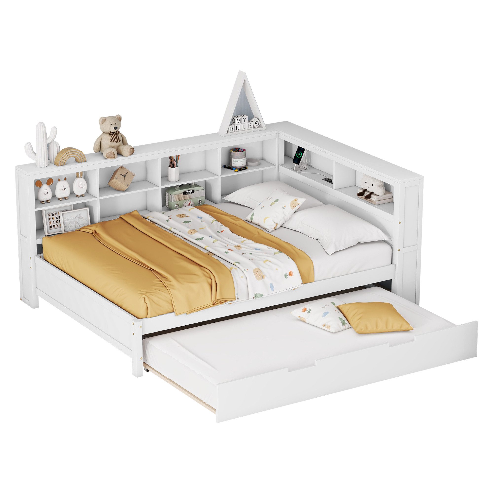 OKWISH Kinderbett Schlafsofa Funktionsbett Stauraumbett (mit günstig online kaufen